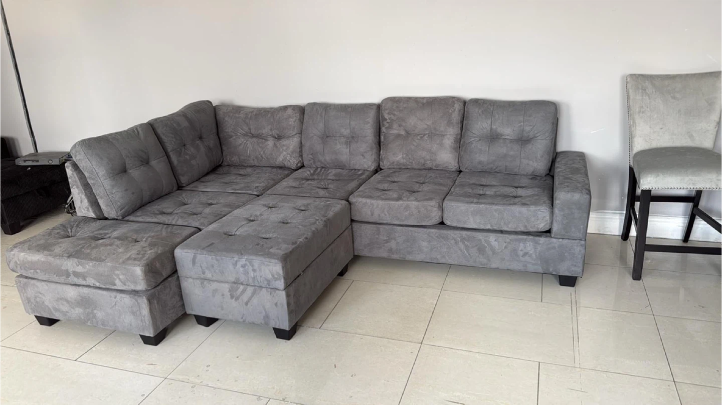 Grey Sectional Sofa with Ottomans! FREE DELIVERY 🚚 - photo 5