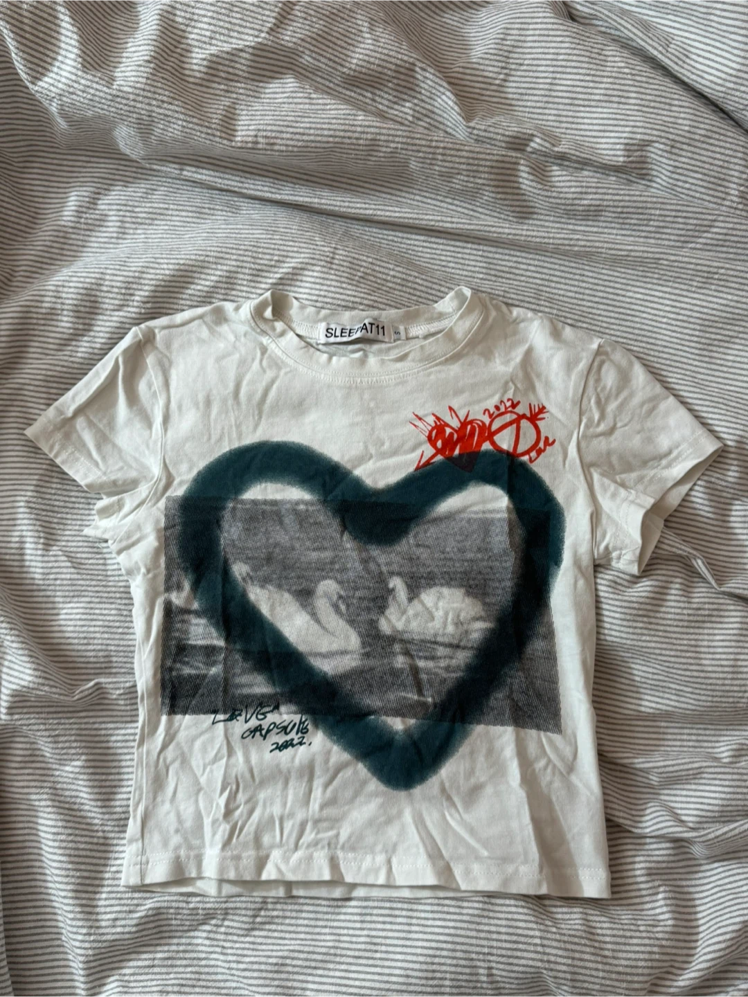 White Heart Graphic T-Shirt