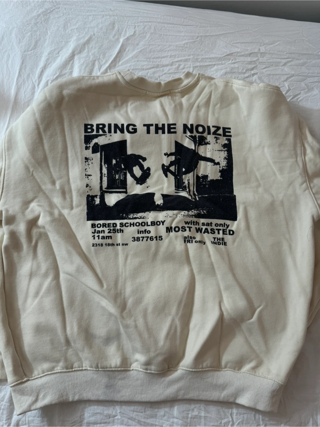 Cream Graphic baggy Sweatshirt - photo 2