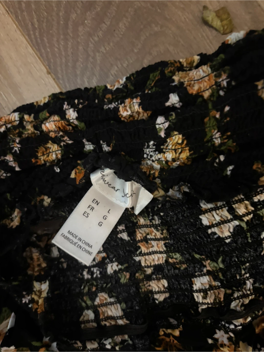 Forever 21 Black Floral Smocked Maxi Dress - Size L - photo 2