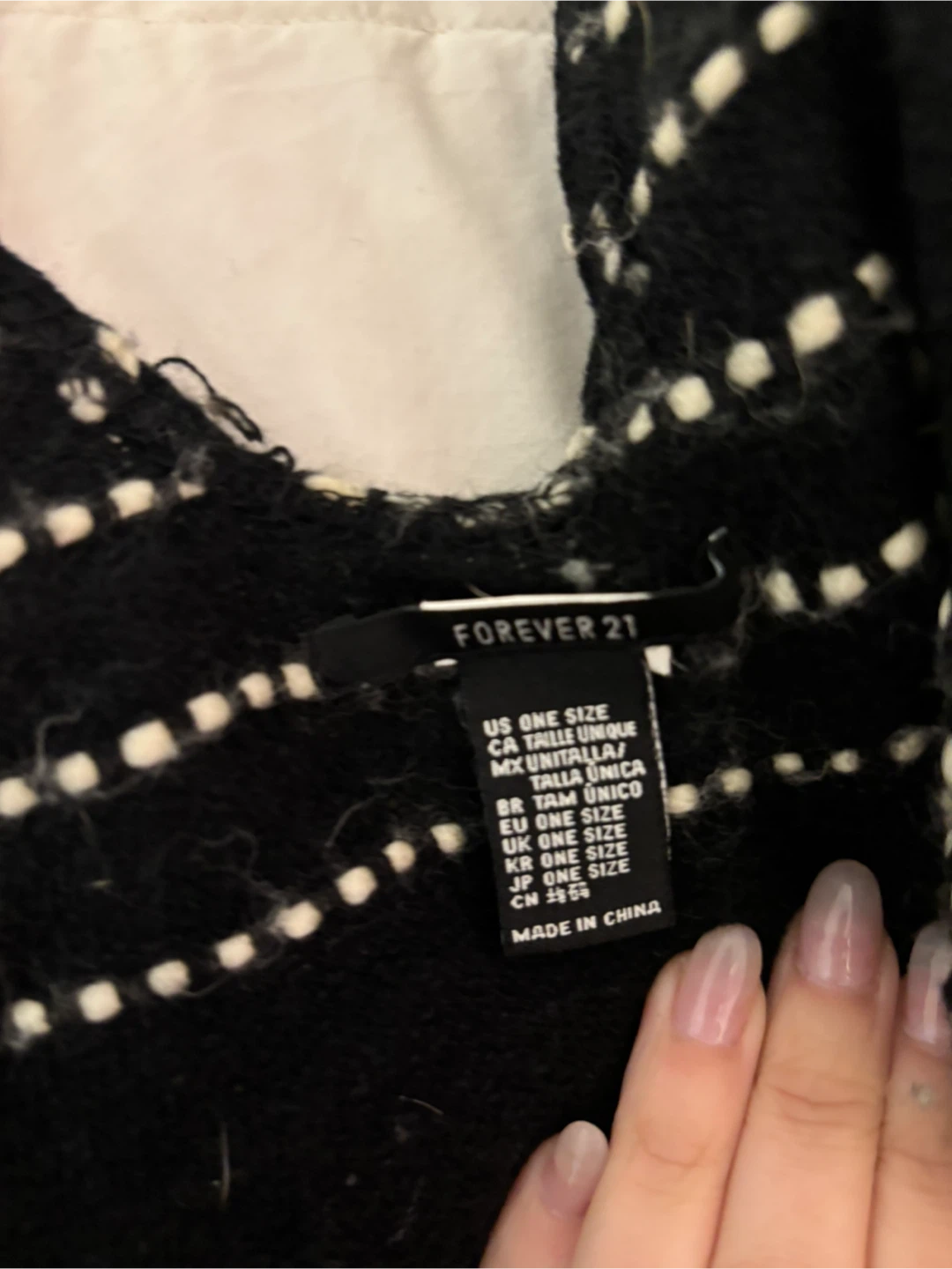 Forever 21 Black & White Striped poncho type sweater - photo 2