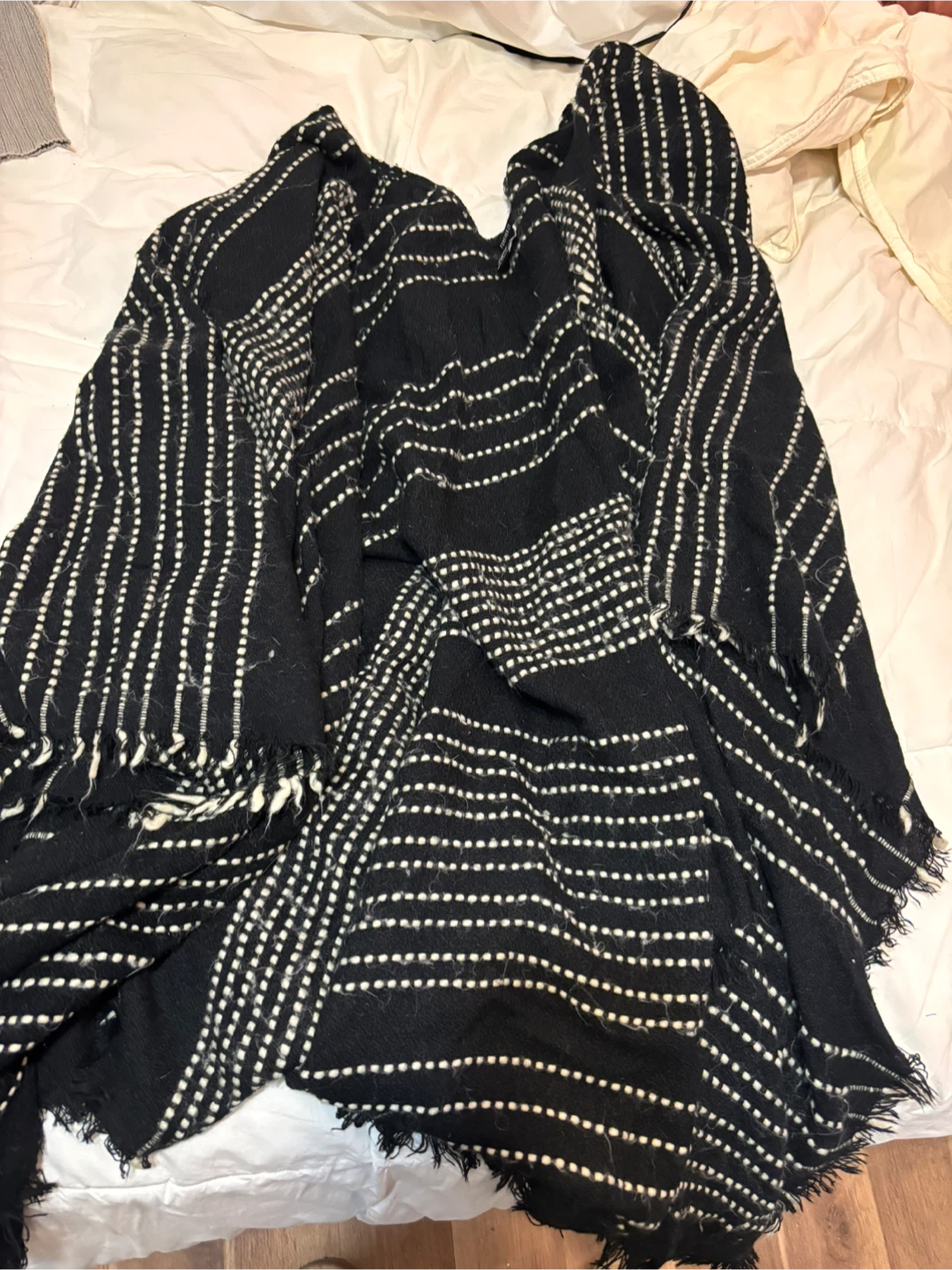 Forever 21 Black & White Striped poncho type sweater