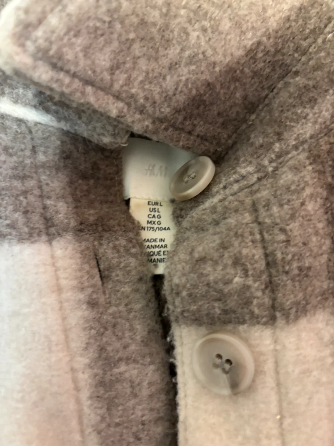 H&M Plaid Shacket - Size L - photo 2