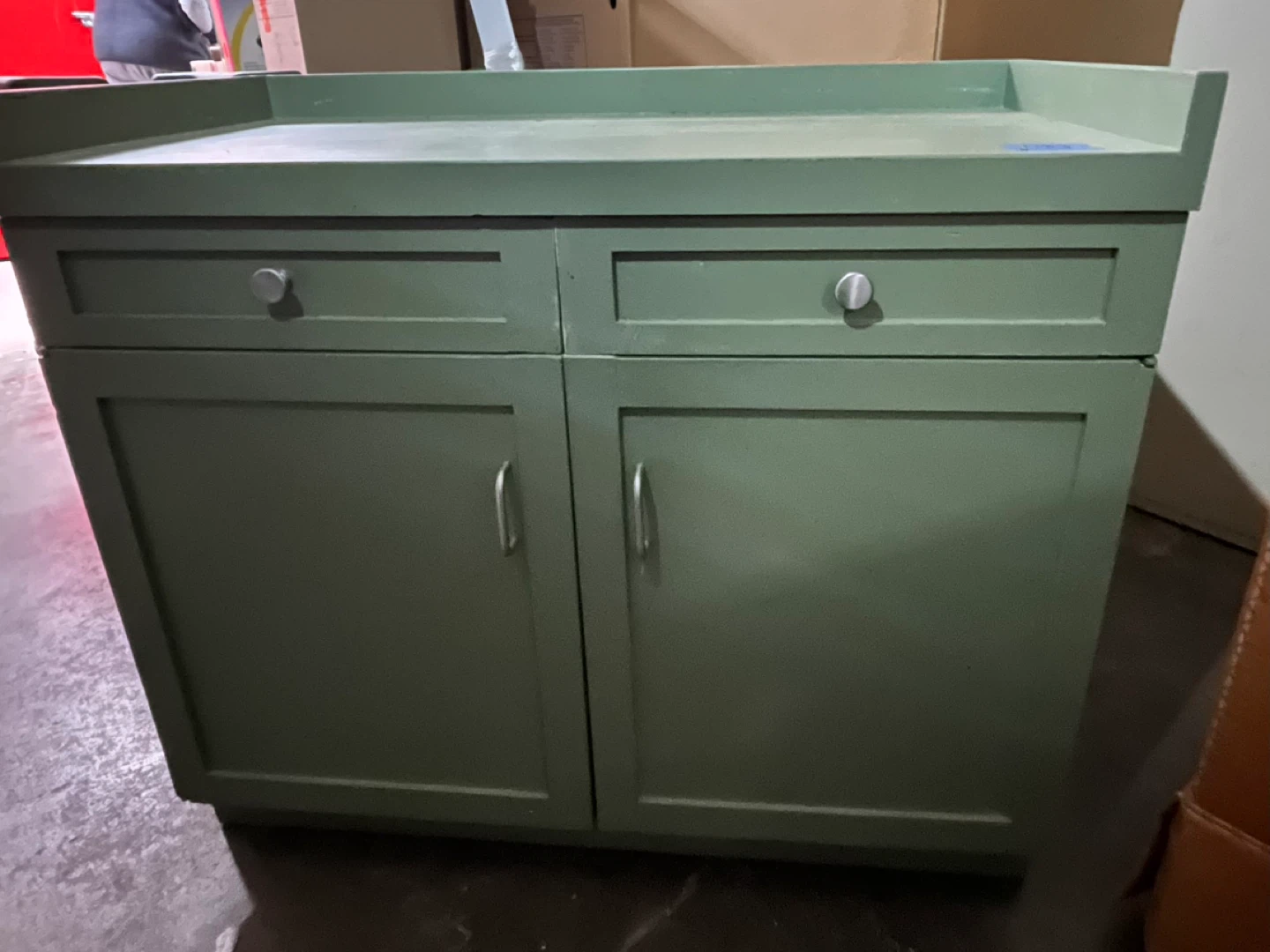 Green Vintage China Cabinet & Base - photo 4