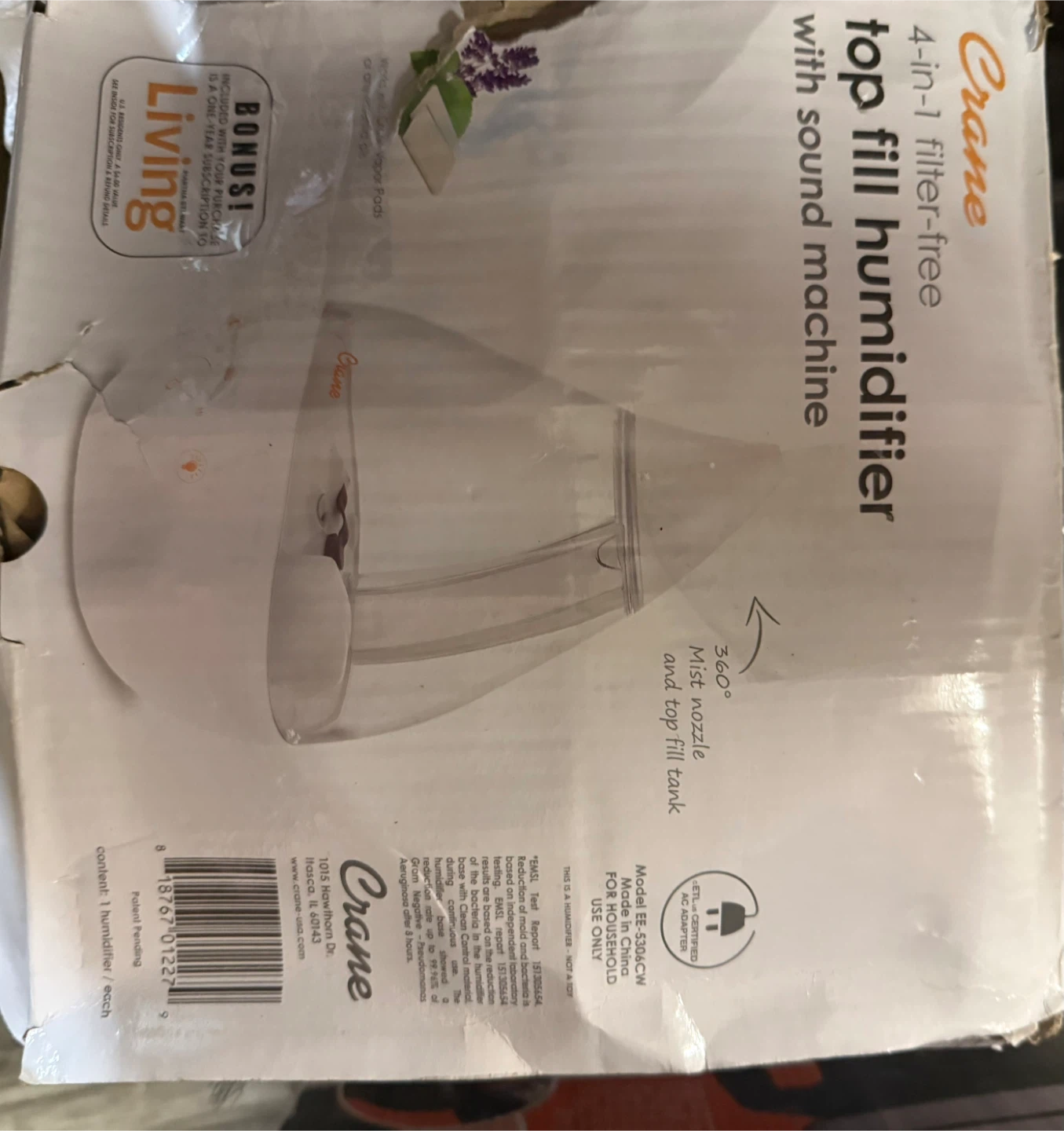 Crane 4-in-1 Filter-Free Top Fill Humidifier with Sound Machine - photo 2