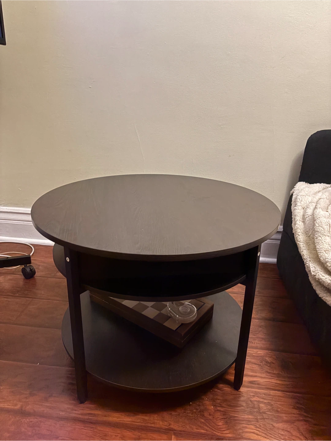 Wynny Round Lift-Top Coffee Table with Storage - Espresso Black - photo 2