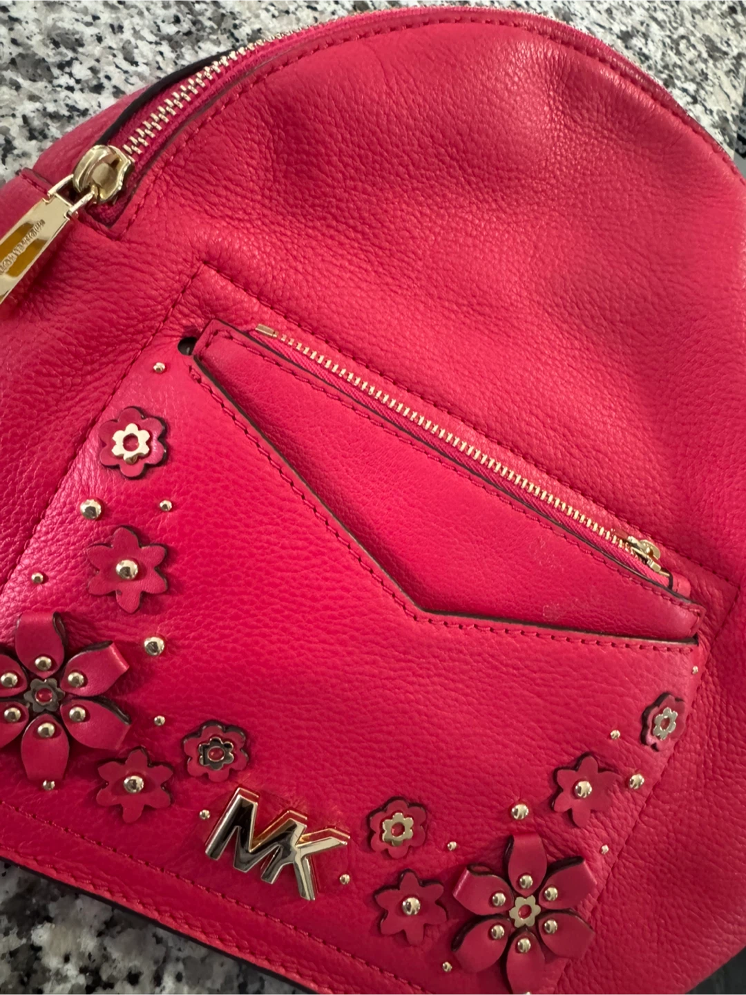 Michael Kors Pink Leather Flower Detail Backpack - photo 5