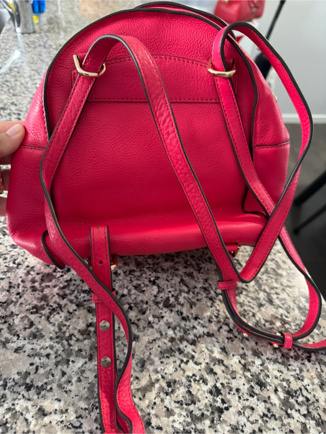 Michael Kors Pink Leather Flower Detail Backpack - photo 4