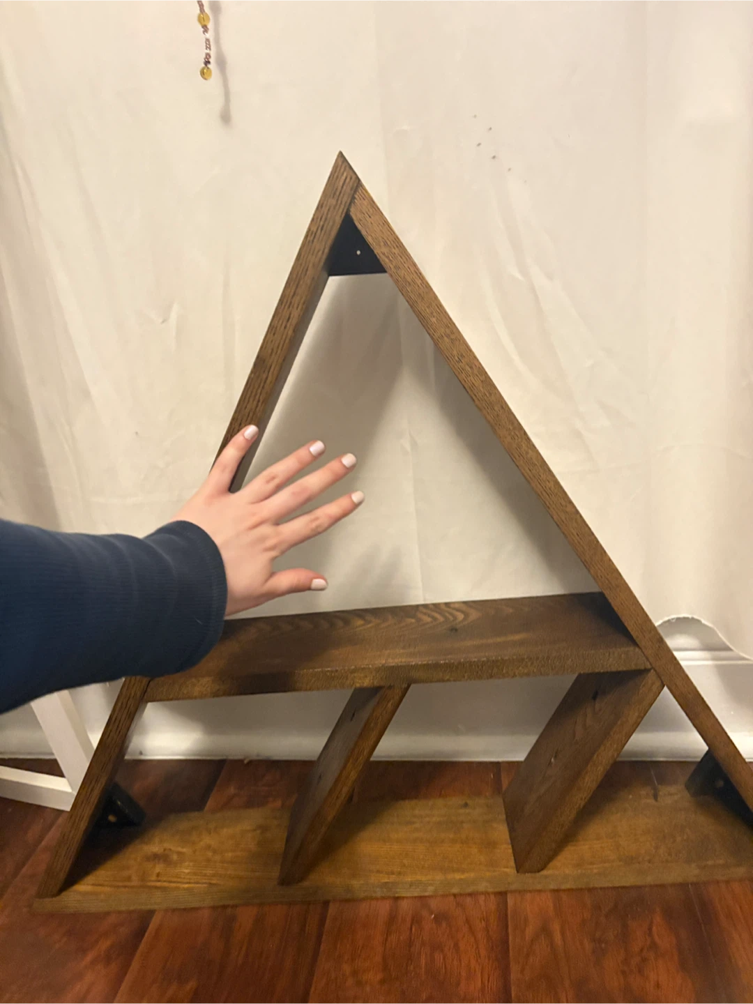 Handmade Wooden Triangle Shelf - photo 2
