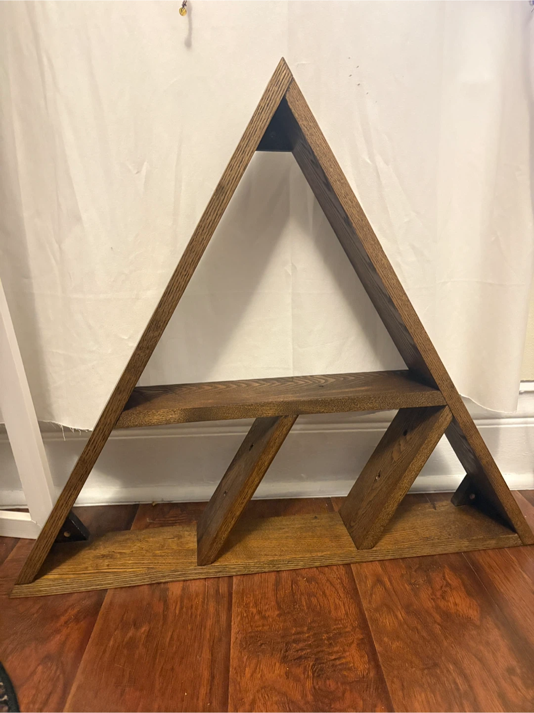 Handmade Wooden Triangle Shelf
