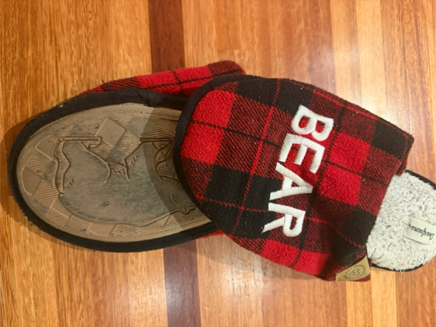 🥕Dearfoams Mama & Bear Plaid Slippers - photo 4