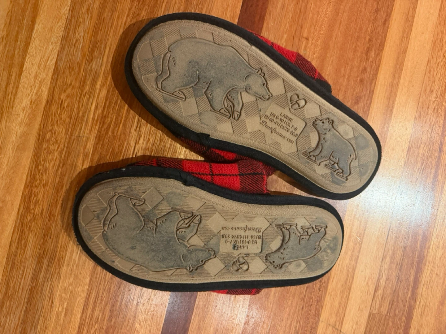 🥕Dearfoams Mama & Bear Plaid Slippers - photo 3