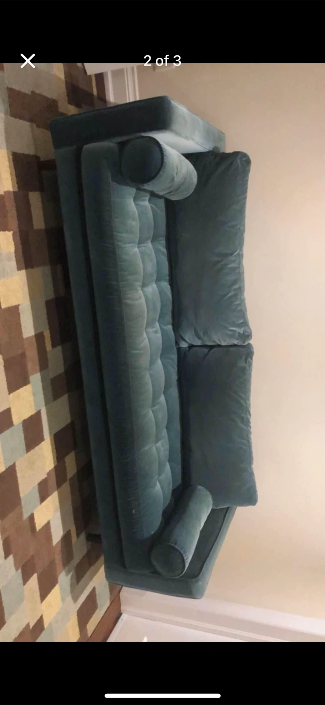 Article Sven 88" Tufted Velvet Sofa - Pacific Blue - photo 2