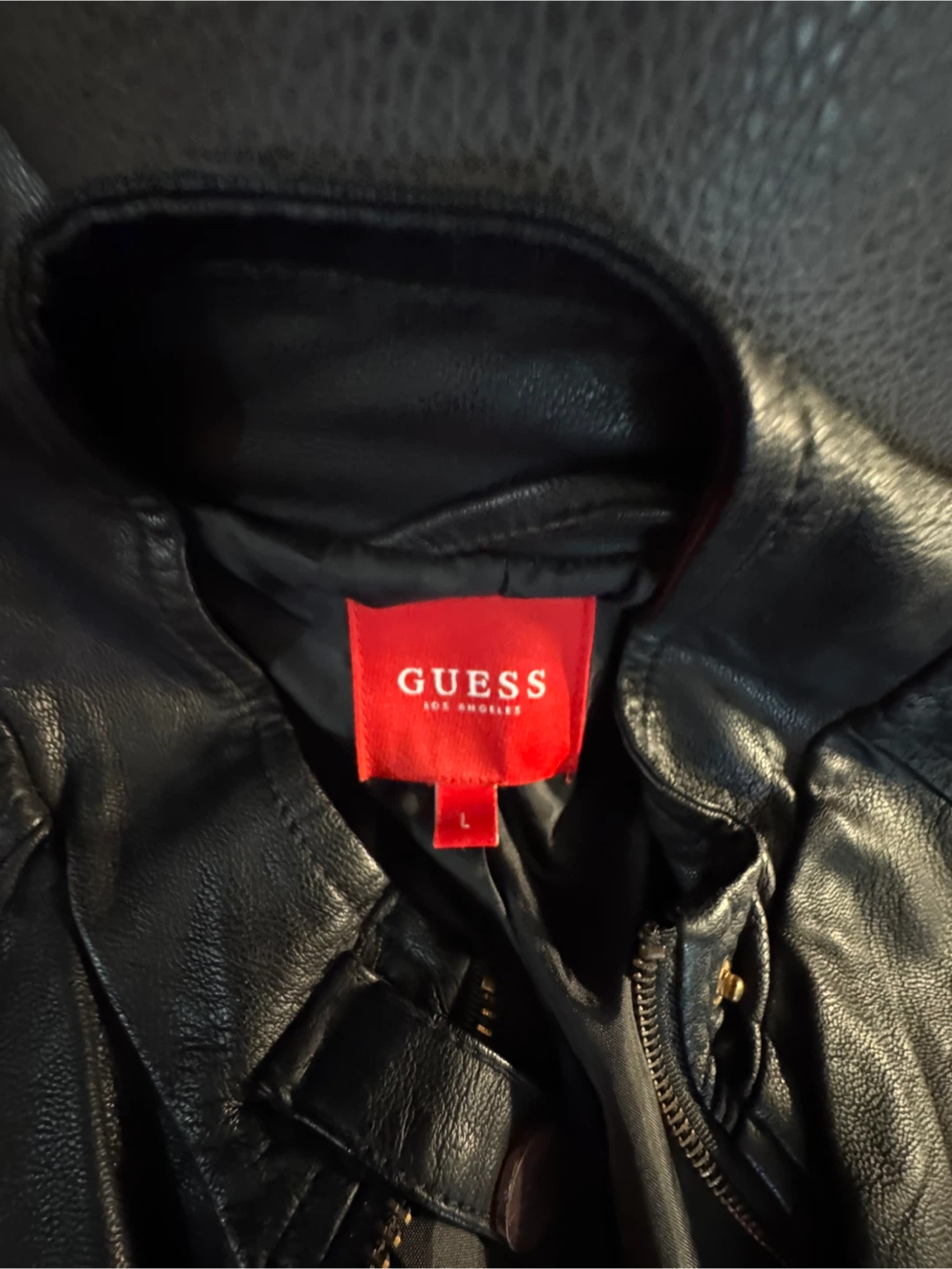 Guess Faux Leather Jacket - Black - Size L - photo 3