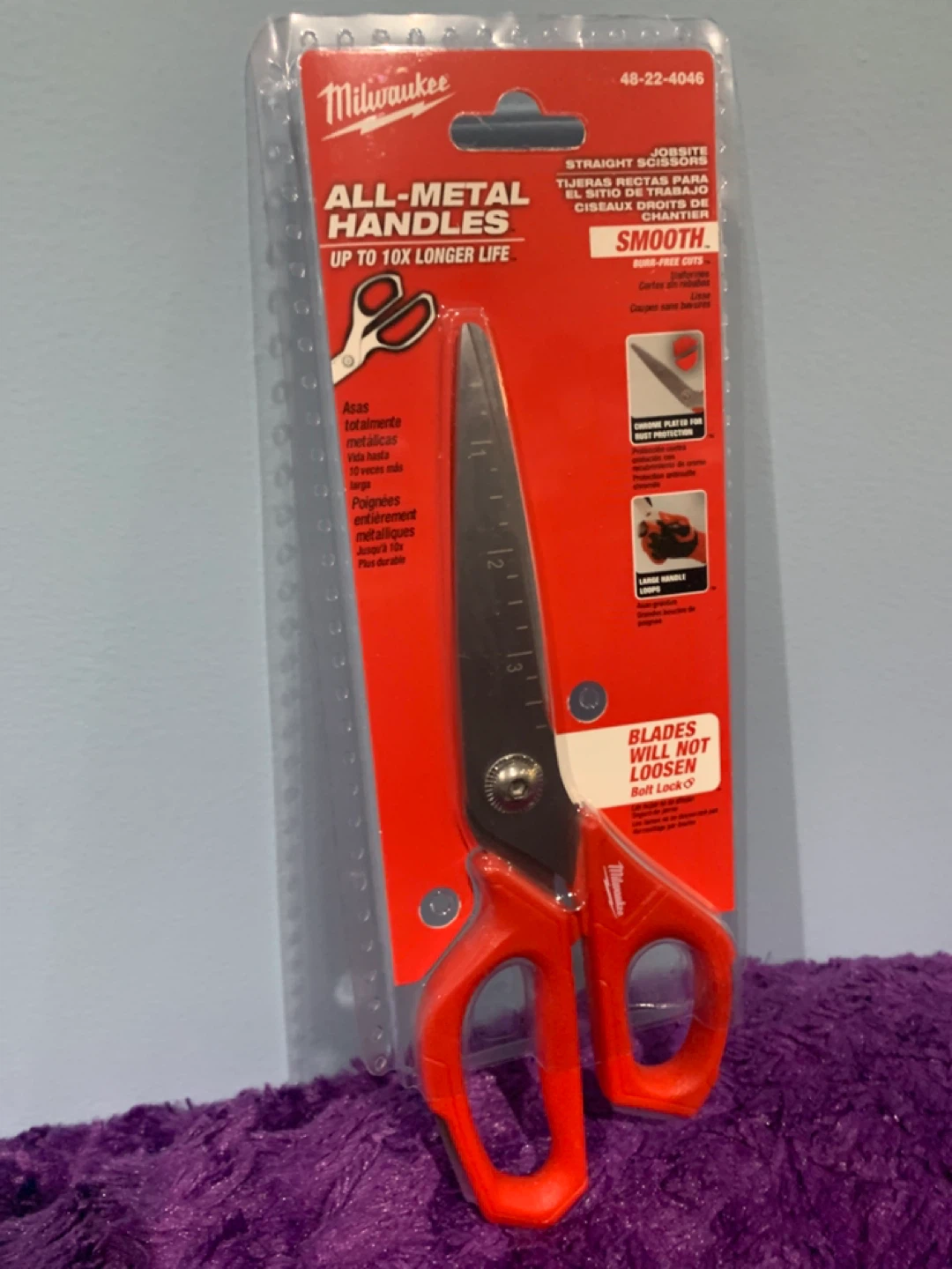 Milwaukee All-Metal Handles Straight Jobsite Scissors