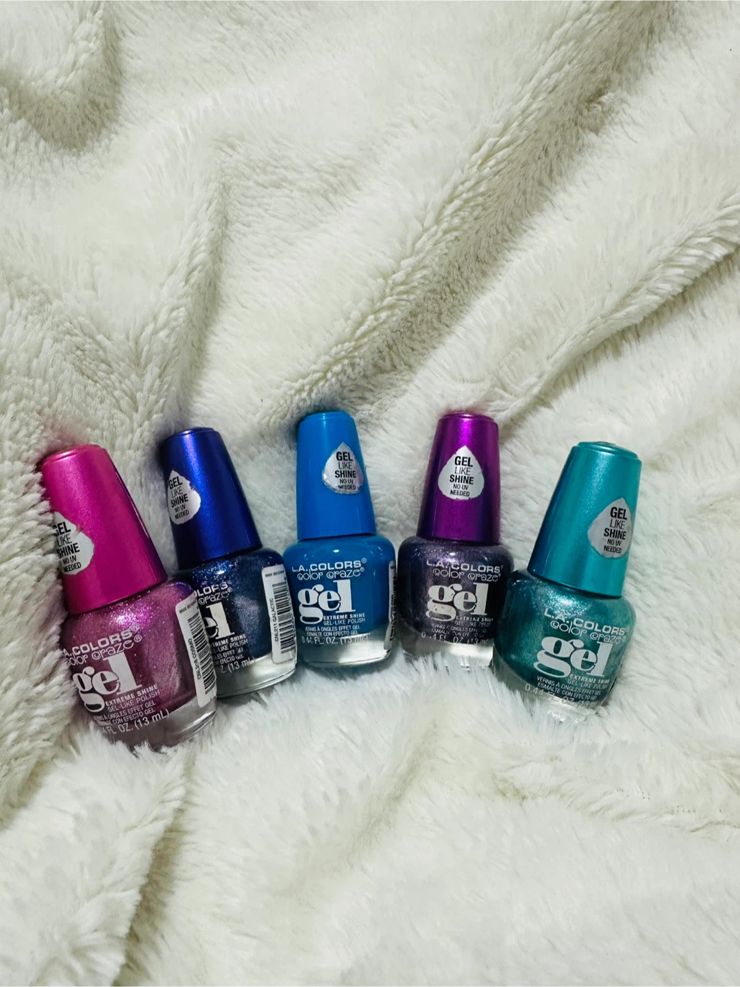 5 pieces L.A. Colors Gel-Like Nail Polish Lot (5 Colors)