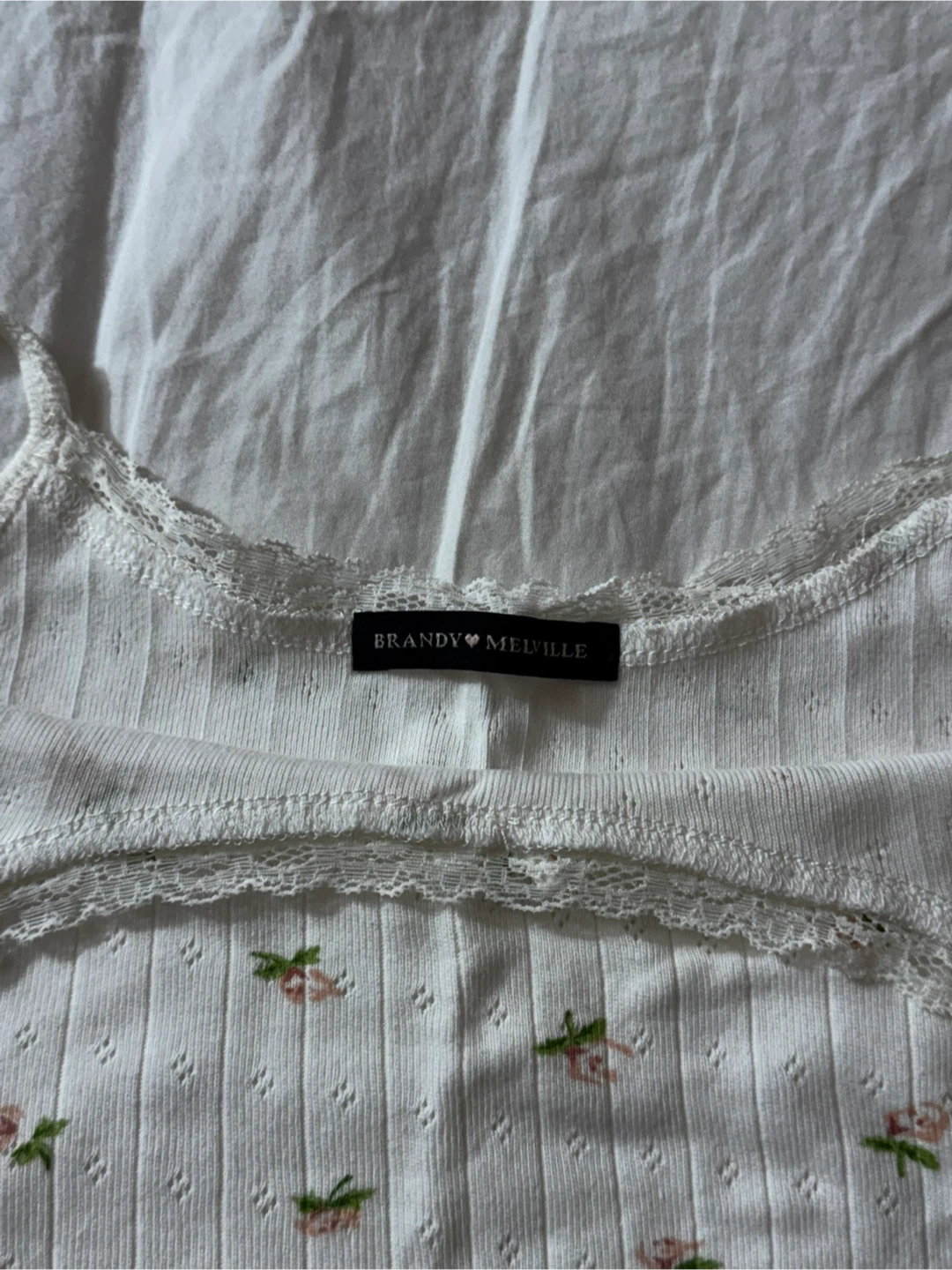 Brandy Melville Floral Ribbed Tank Top - photo 2