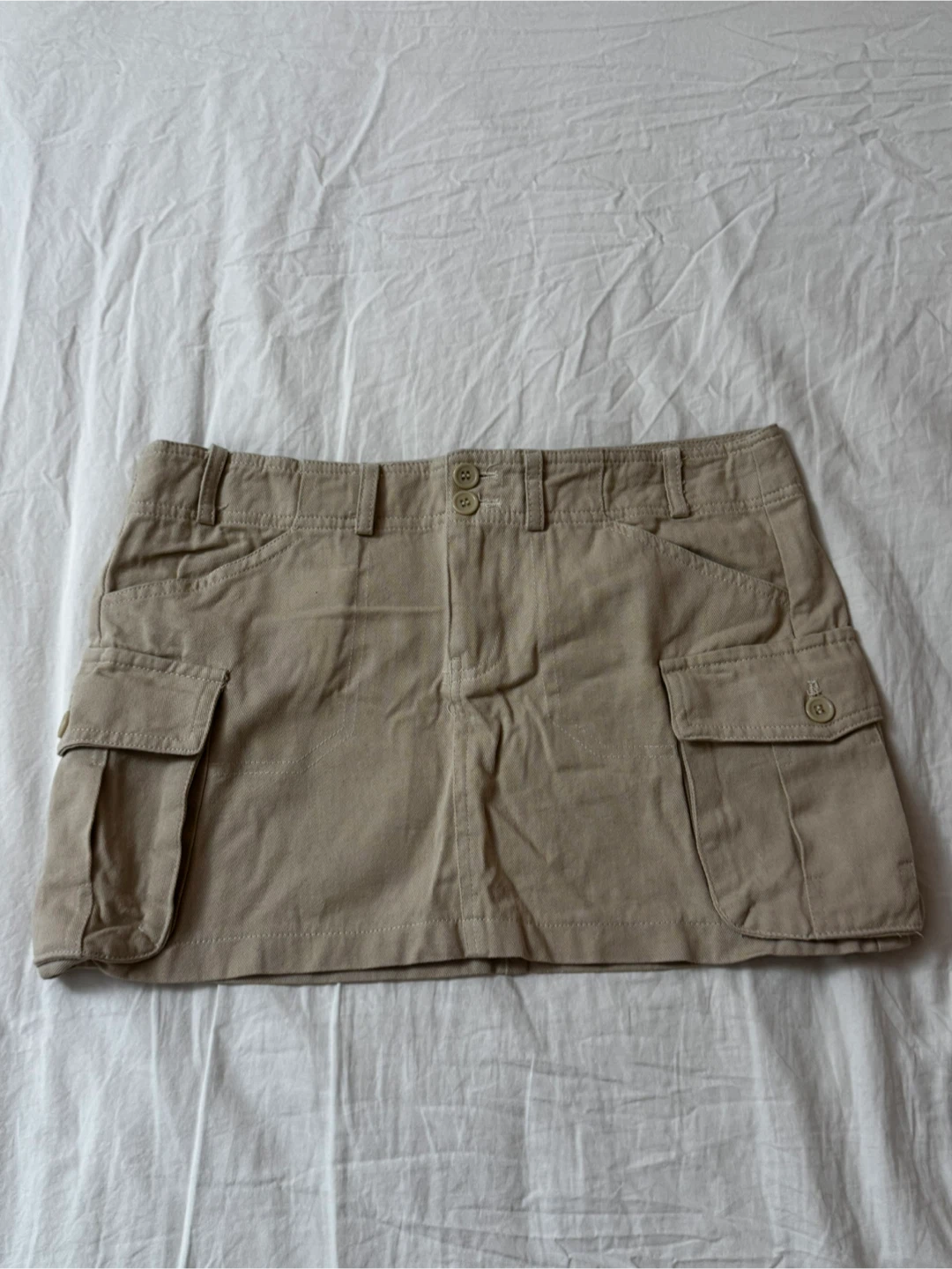 Khaki Cargo Mini Skirt