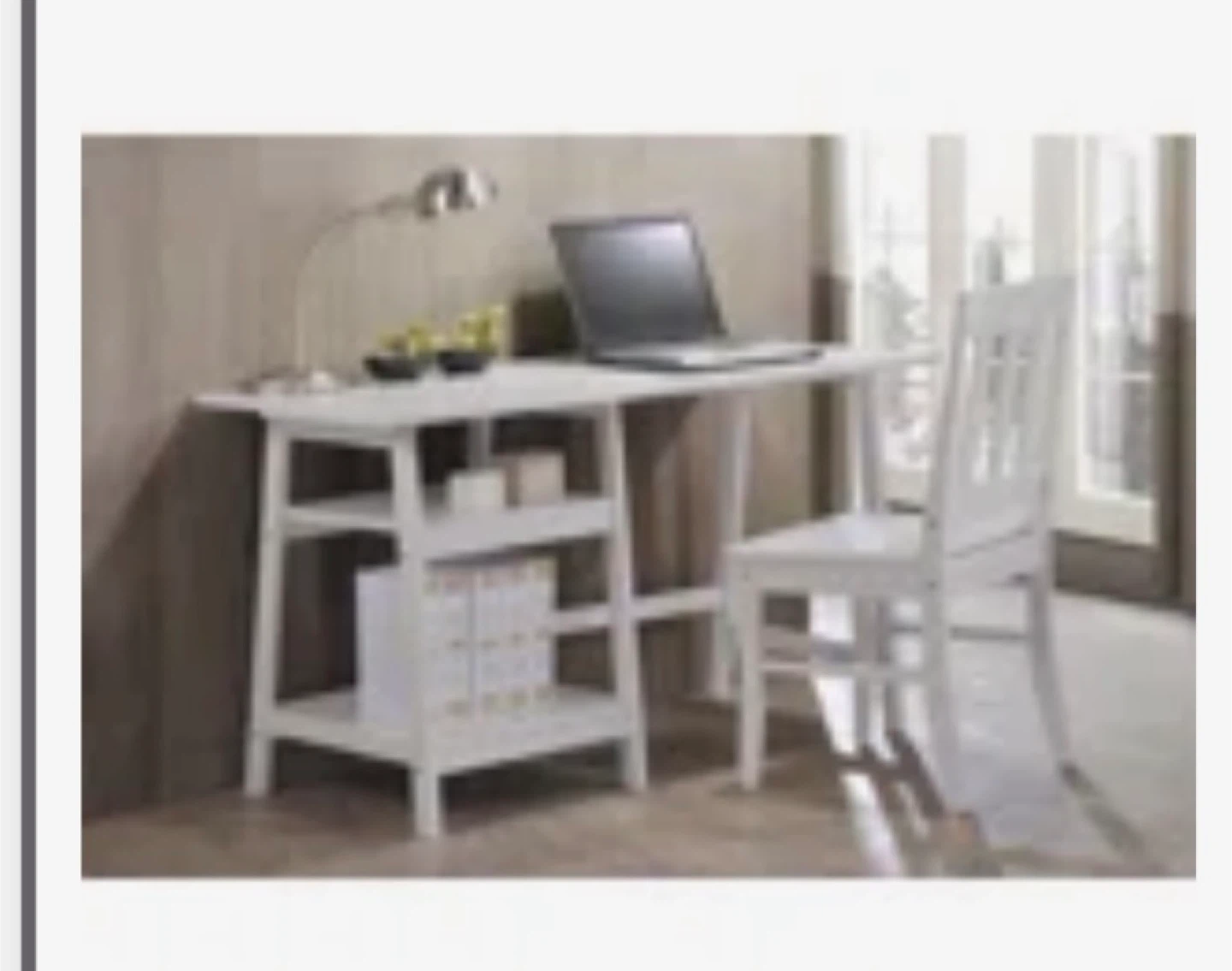 White Writing Desk with Shelves and Chair - photo 3