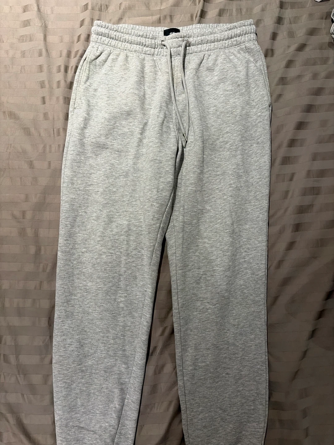 H&M Men Regular Fit Sweatpants - Grey - Size Medium