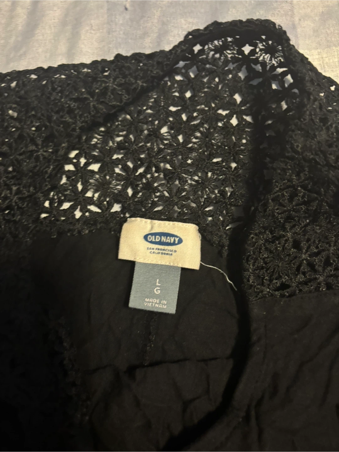 Old Navy Black Lace Trim Tank Top Size L - photo 2