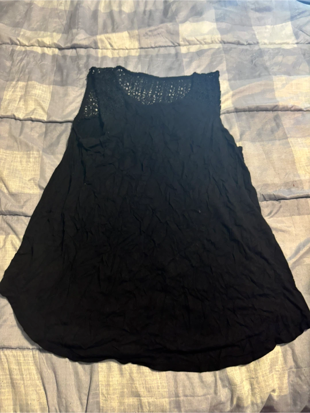 Old Navy Black Lace Trim Tank Top Size L