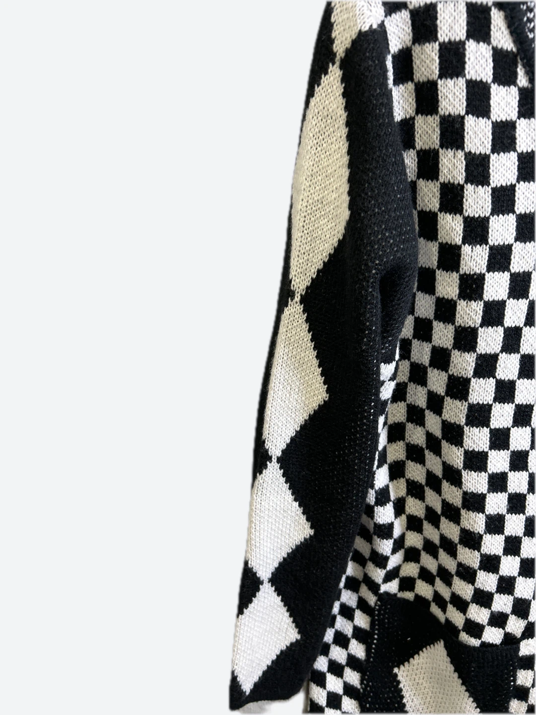 Black and White Checkerboard Cardigan - photo 3