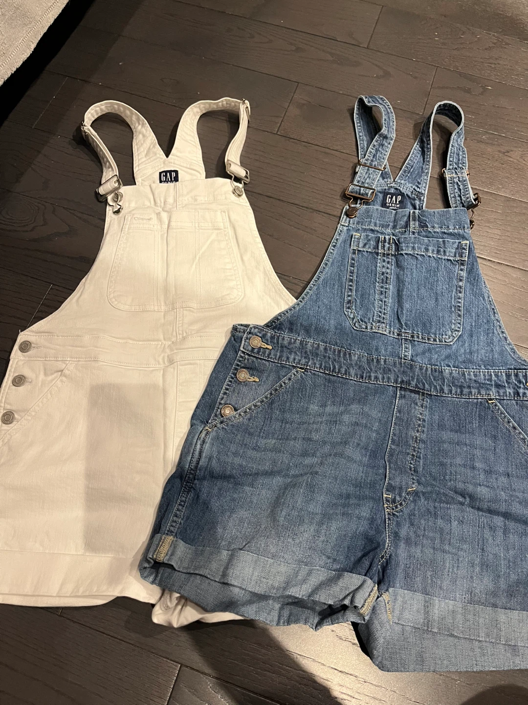 GAP Denim Overalls - White and Blue (M)