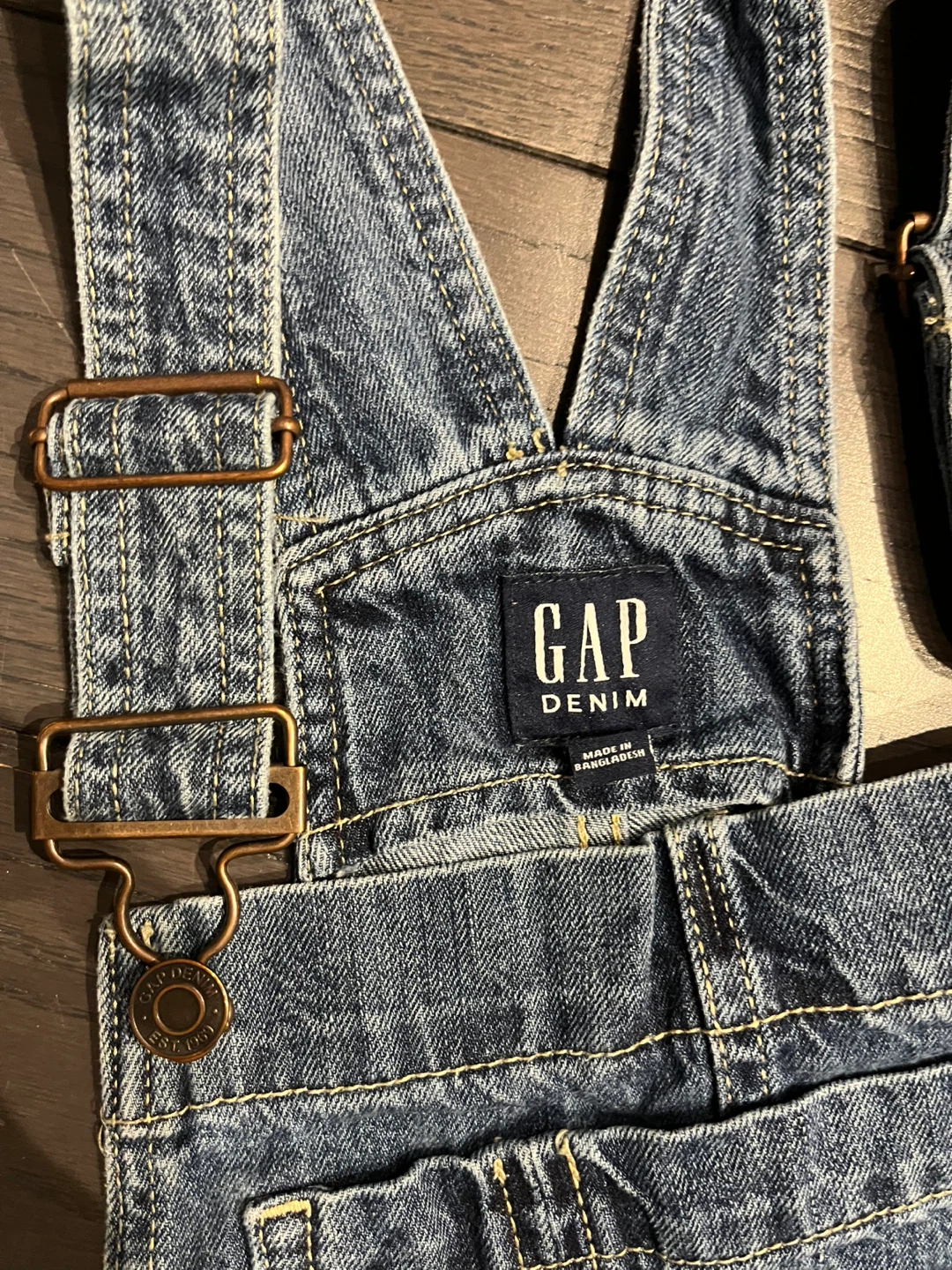 GAP Denim Overalls - White and Blue (M) - photo 2