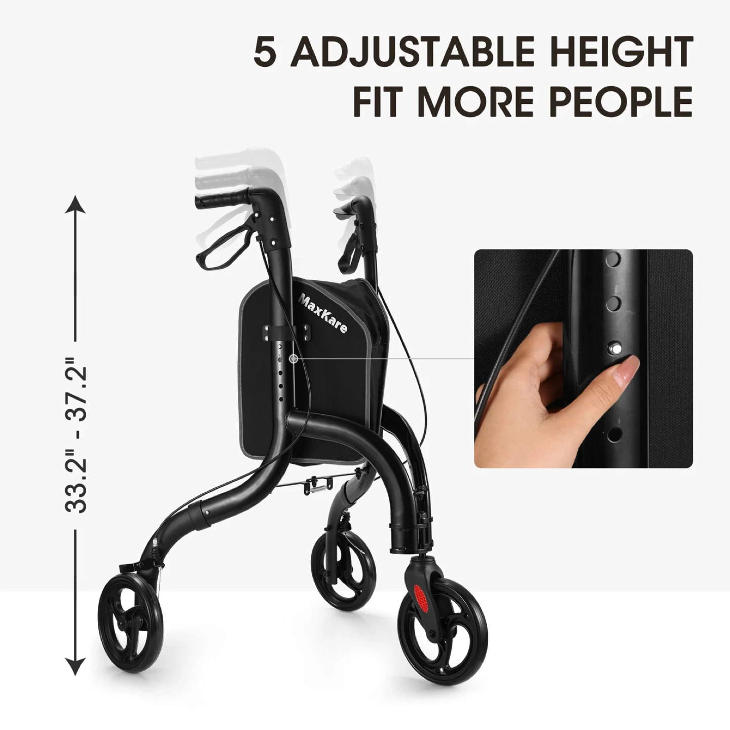 MaxKare 4-Wheel Walker with Seat and Bag - photo 4