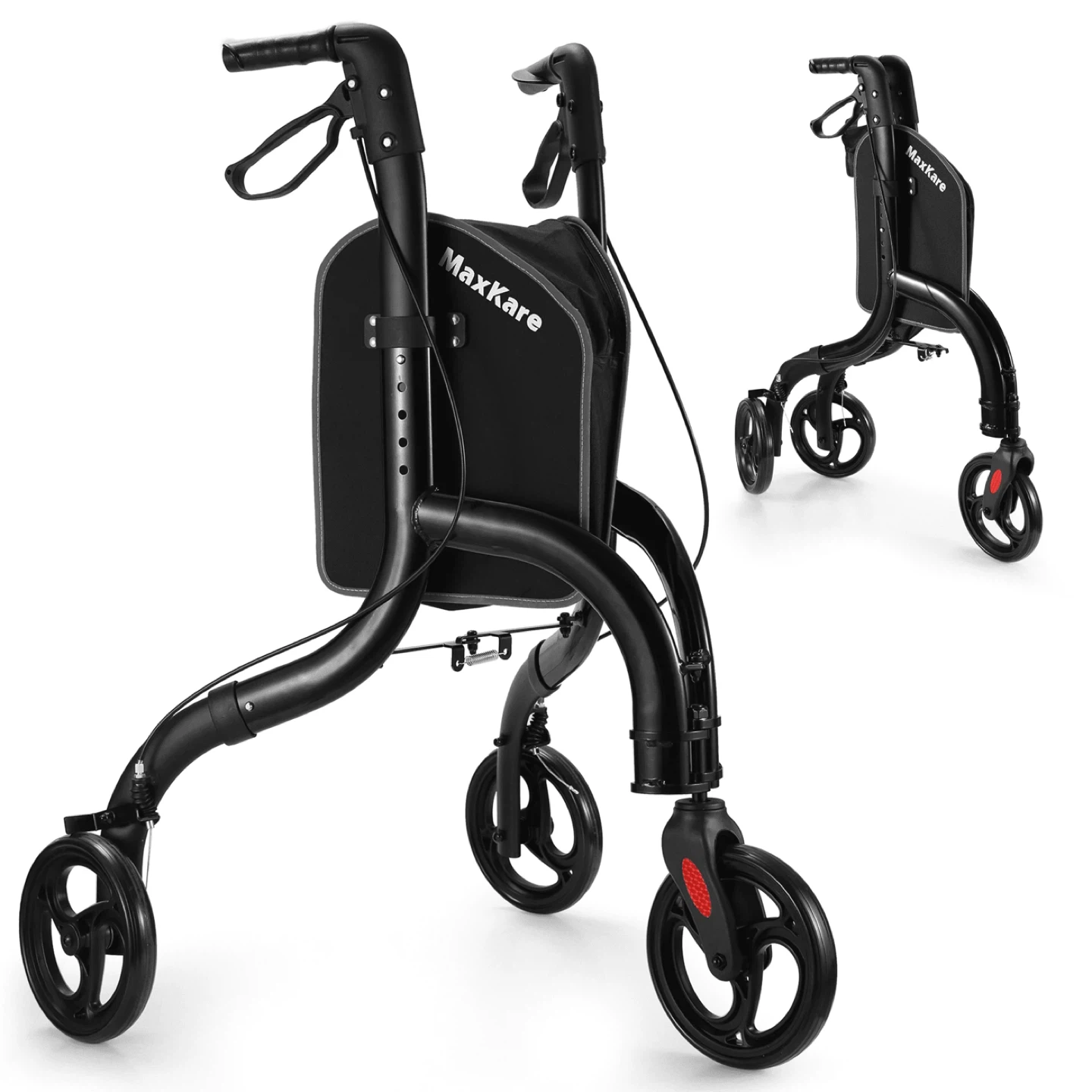MaxKare 4-Wheel Walker with Seat and Bag