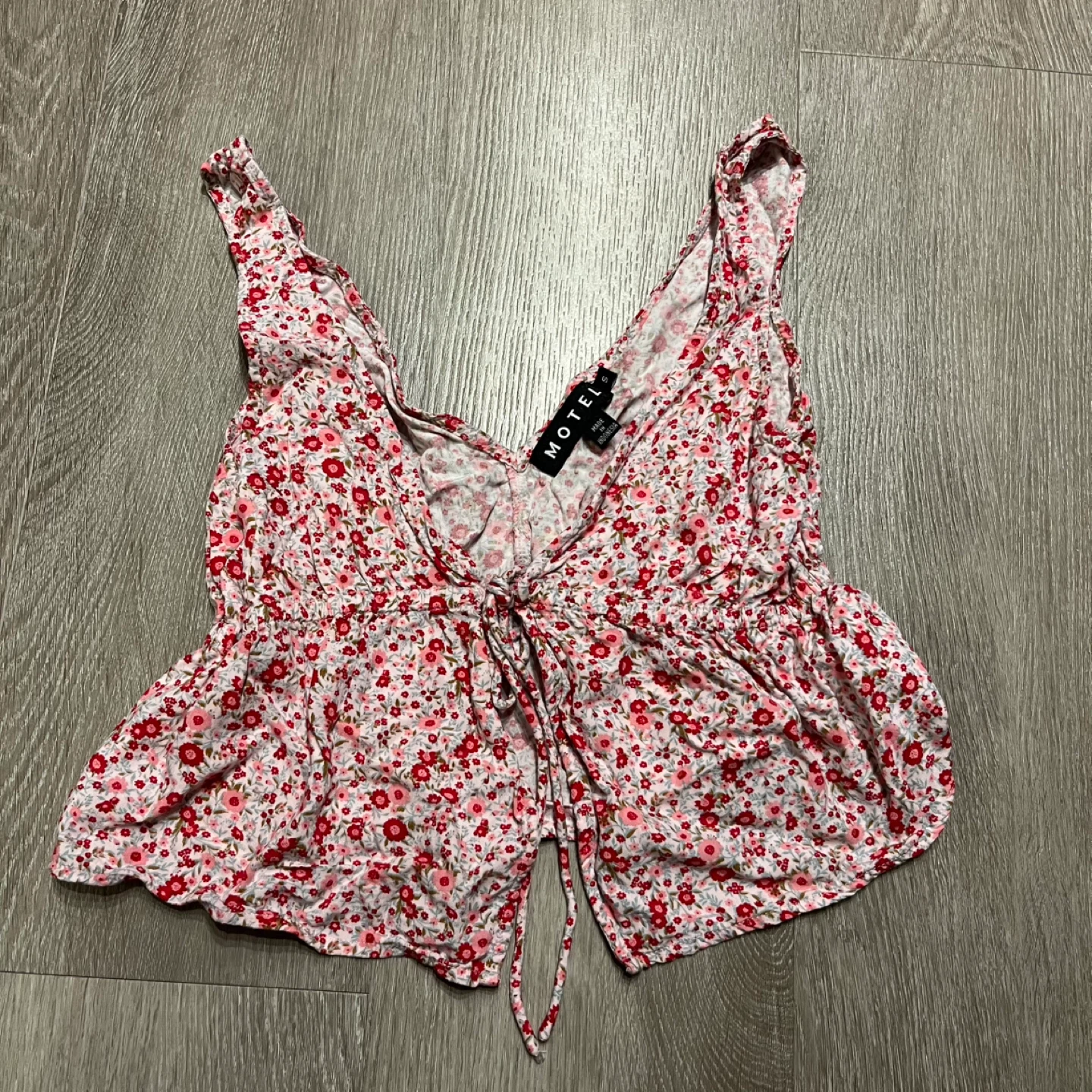 MOTEL floral tie-front crop top - Size S