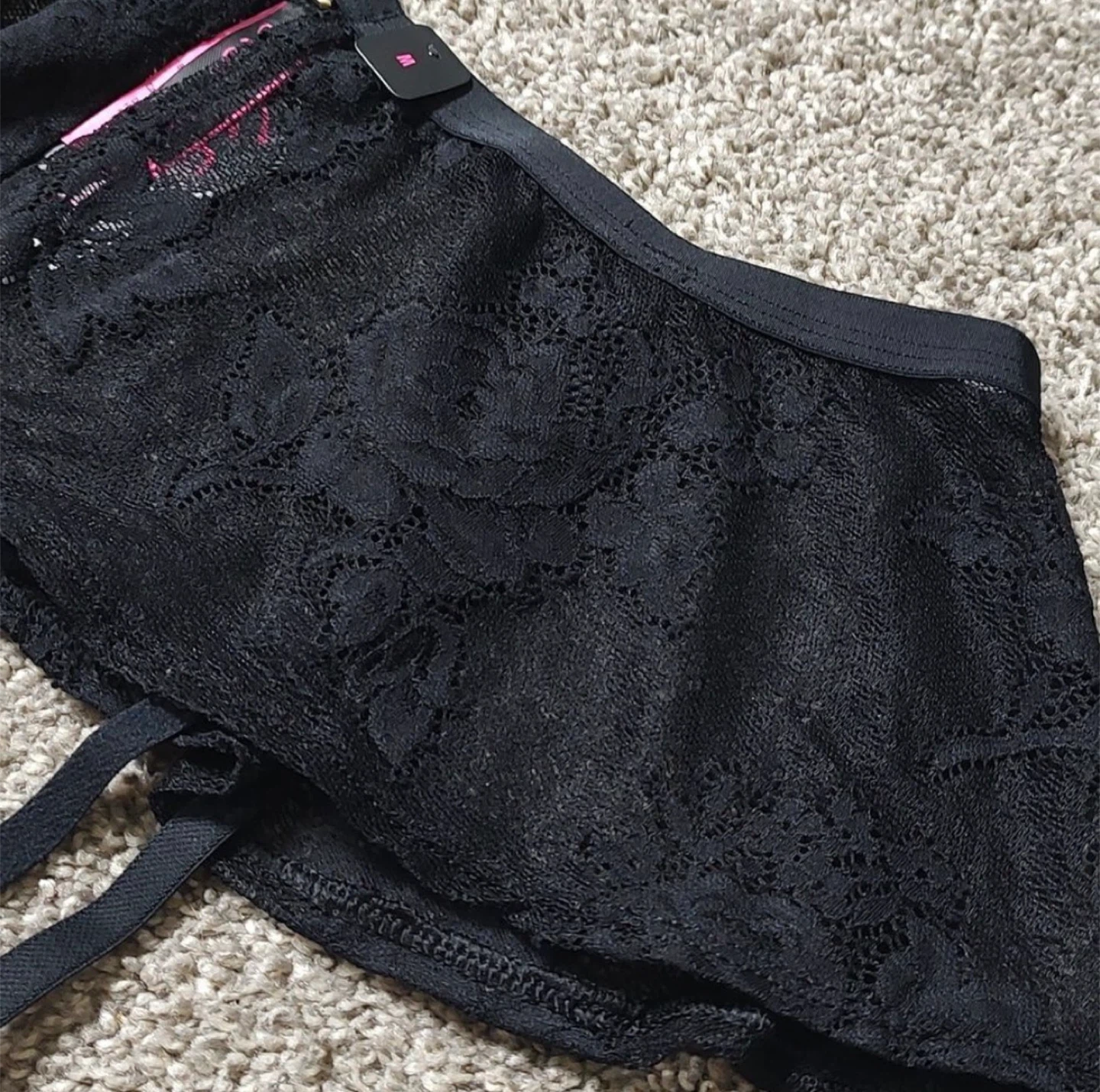 BNWT La SENZA Black Lace Garter Skirt Lingerie - photo 4