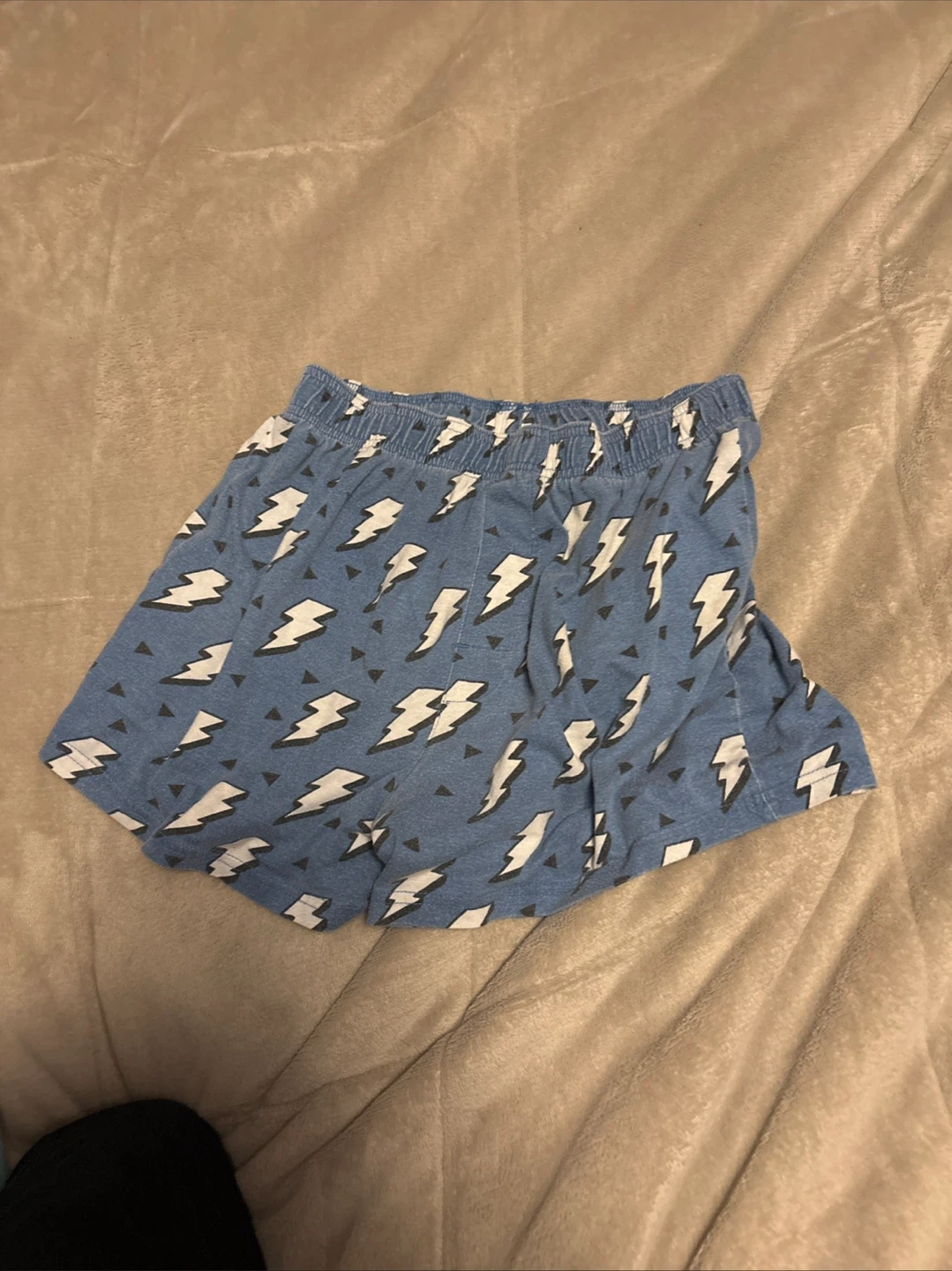 Blue Lightning Bolt Pajama Shorts