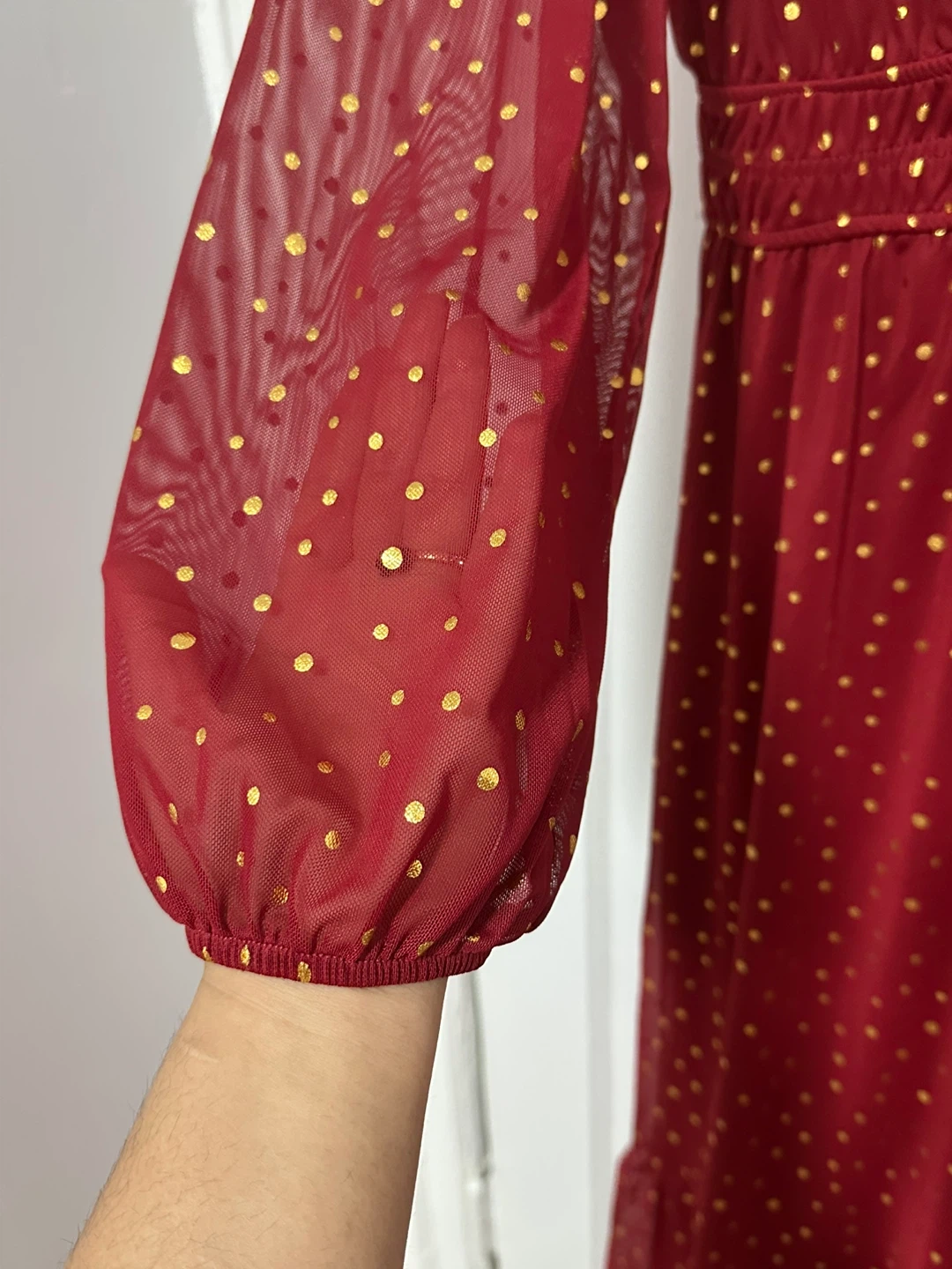 Harlow & Rose Red & Gold Polka Dot Dress Size XL - photo 3