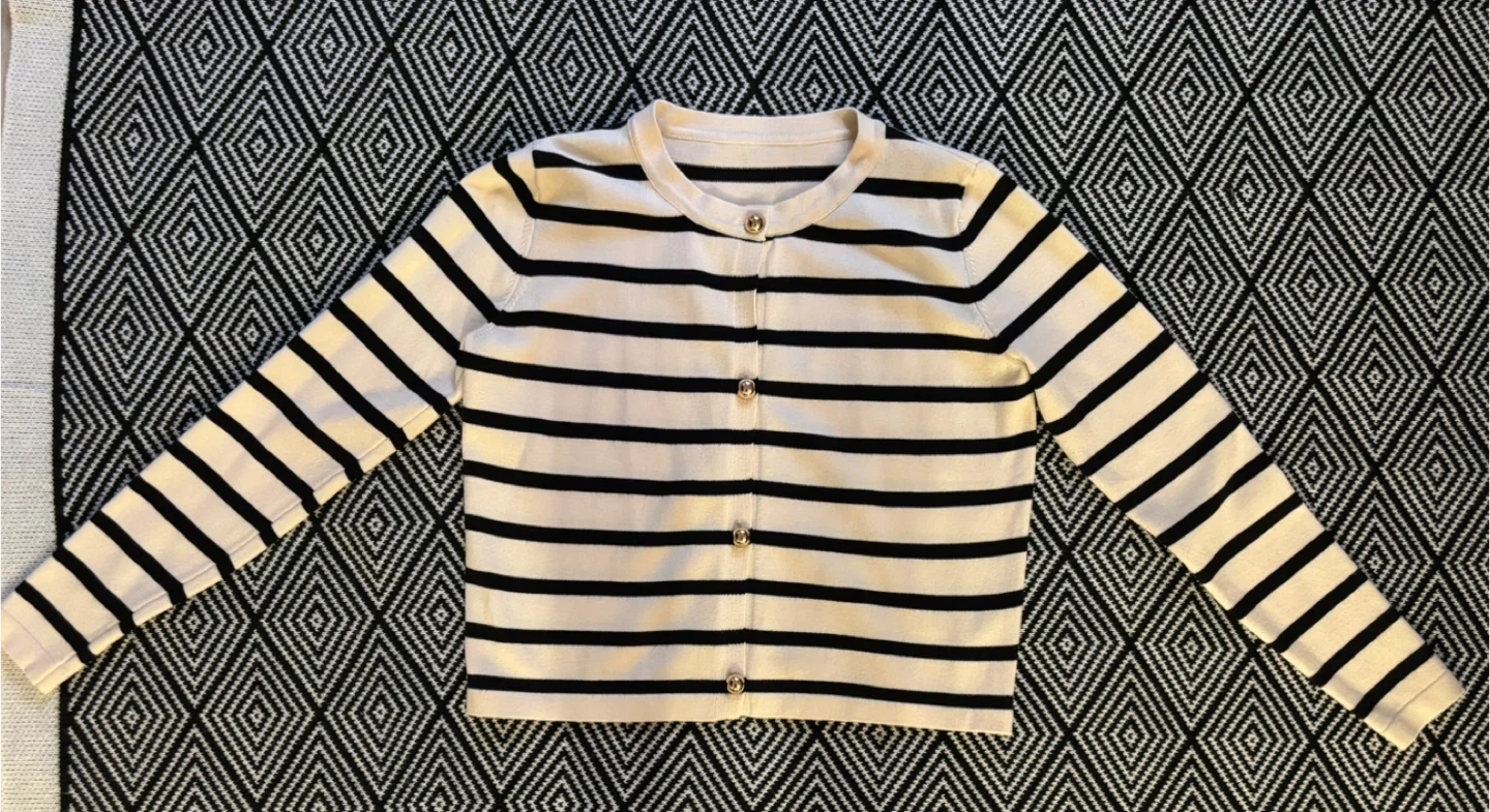 Women’s Jacket- Striped Button-Up Cardigan