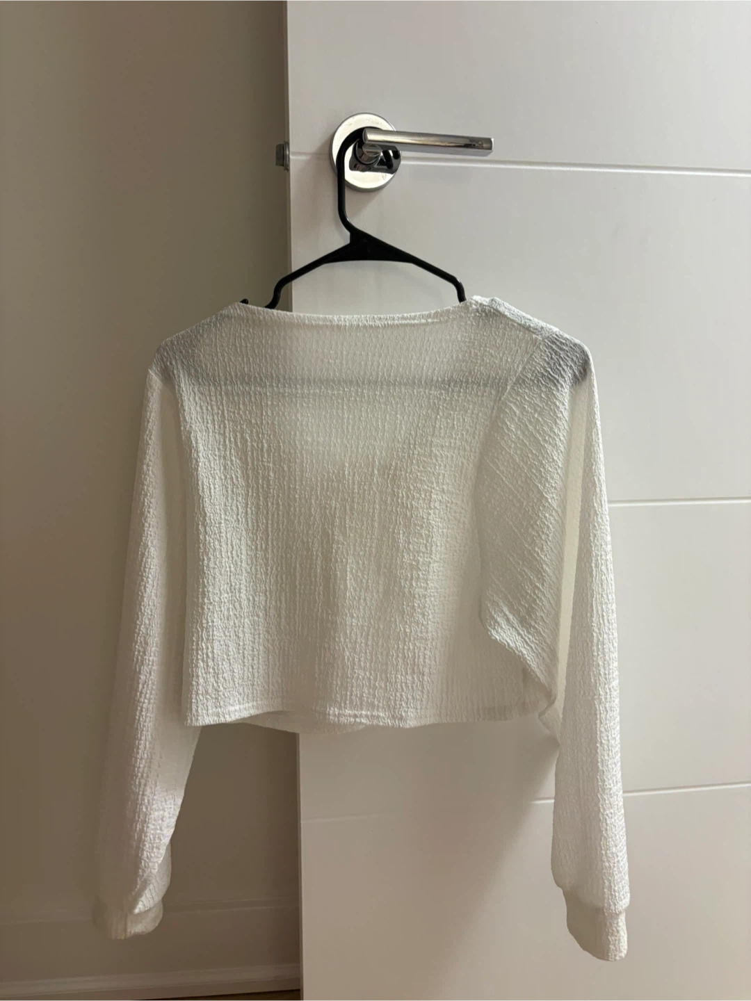 White Cropped Cardigan S - photo 2