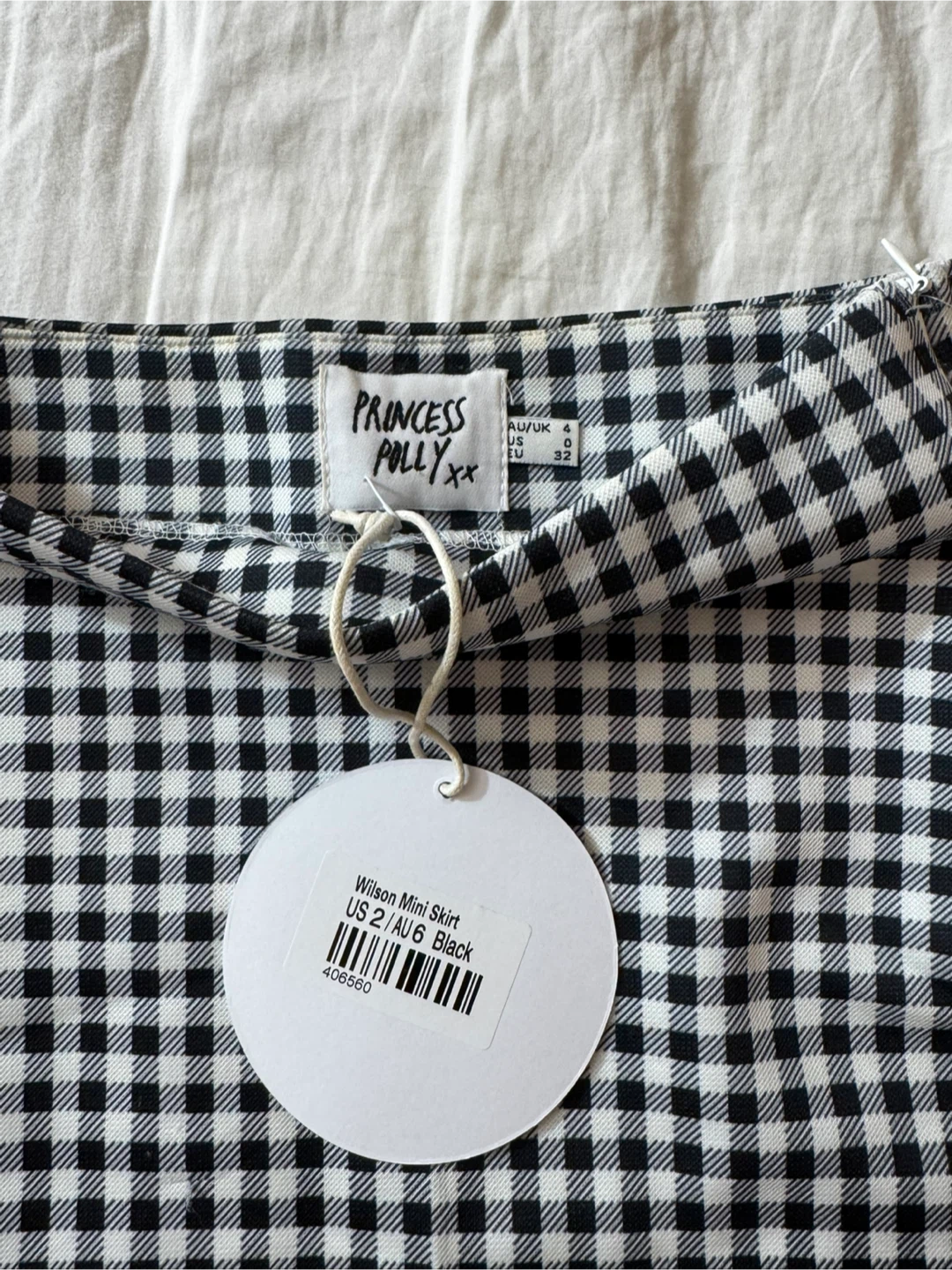 Princess Polly Wilson Mini Skirt Black Gingham Size 0 - photo 2