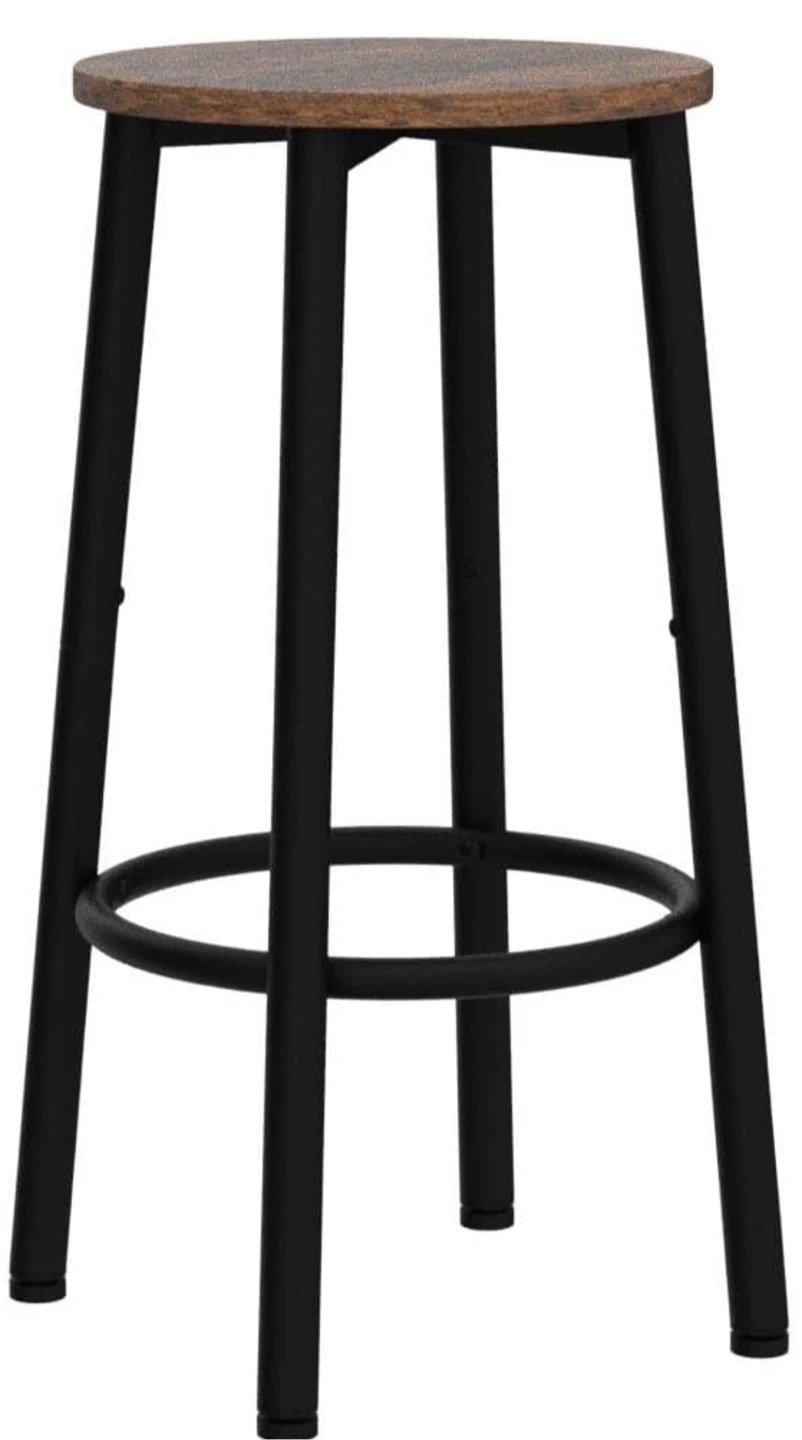 Rustic Wood Top Bar Stools (Set of 2) - photo 4