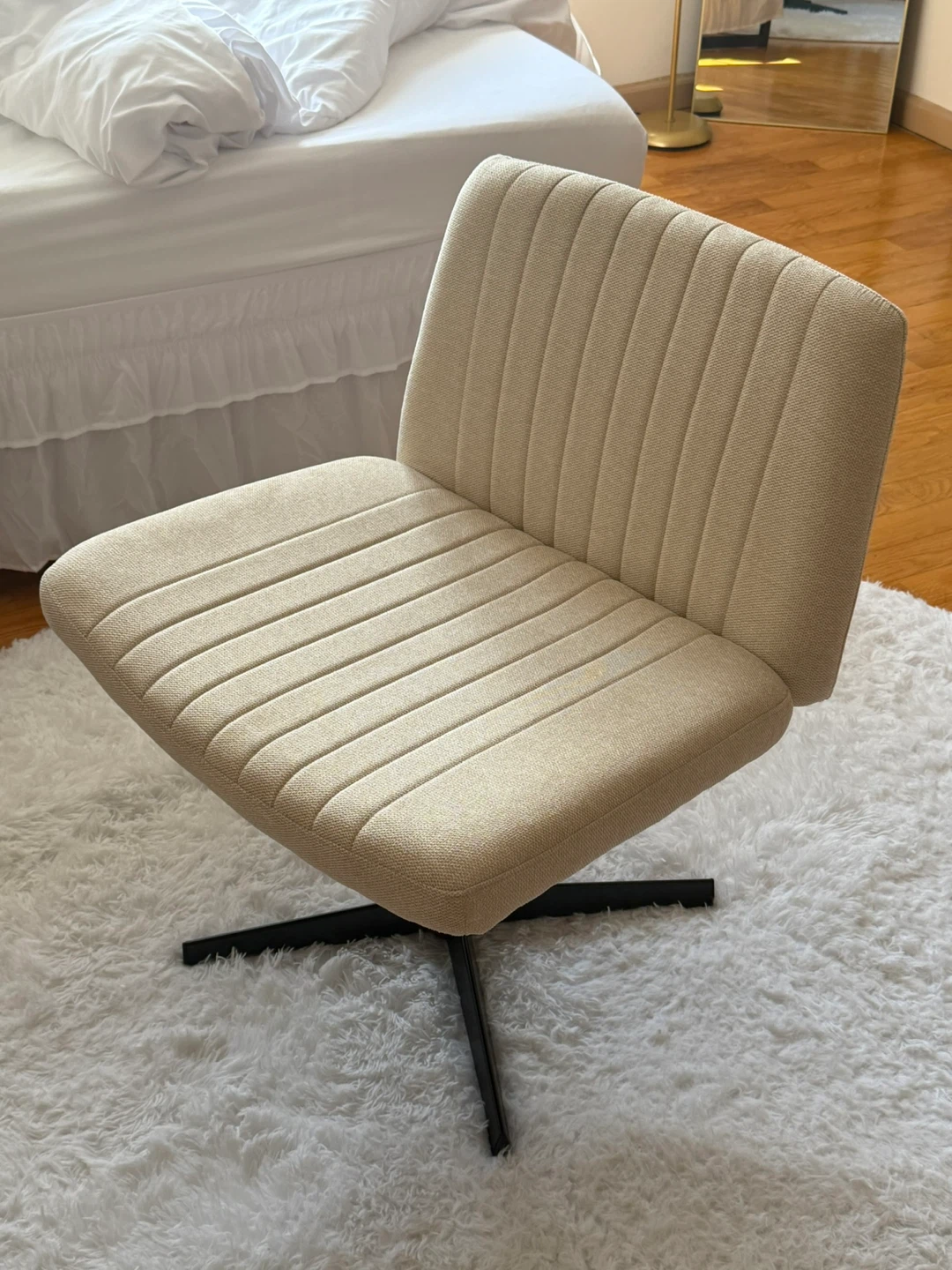Orange Factory Beige Cross Criss Office Desk Chair