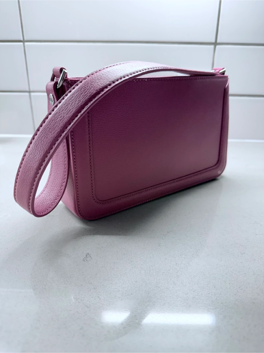 Karl Lagerfeld Paris Shoulder Bag - Pink Metallic Chevron - photo 2