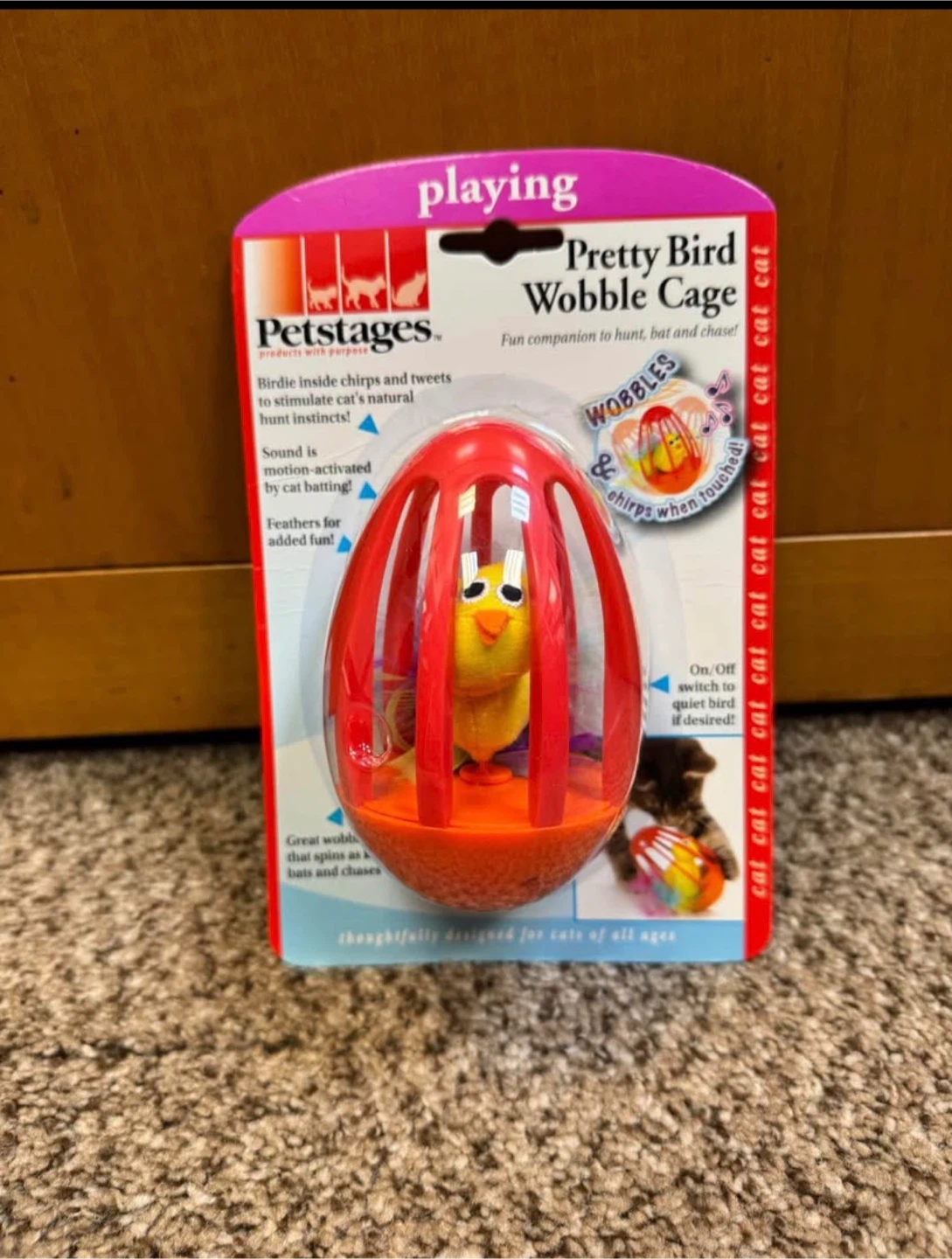 Petstages Pretty Bird Wobble Cage Cat Toy