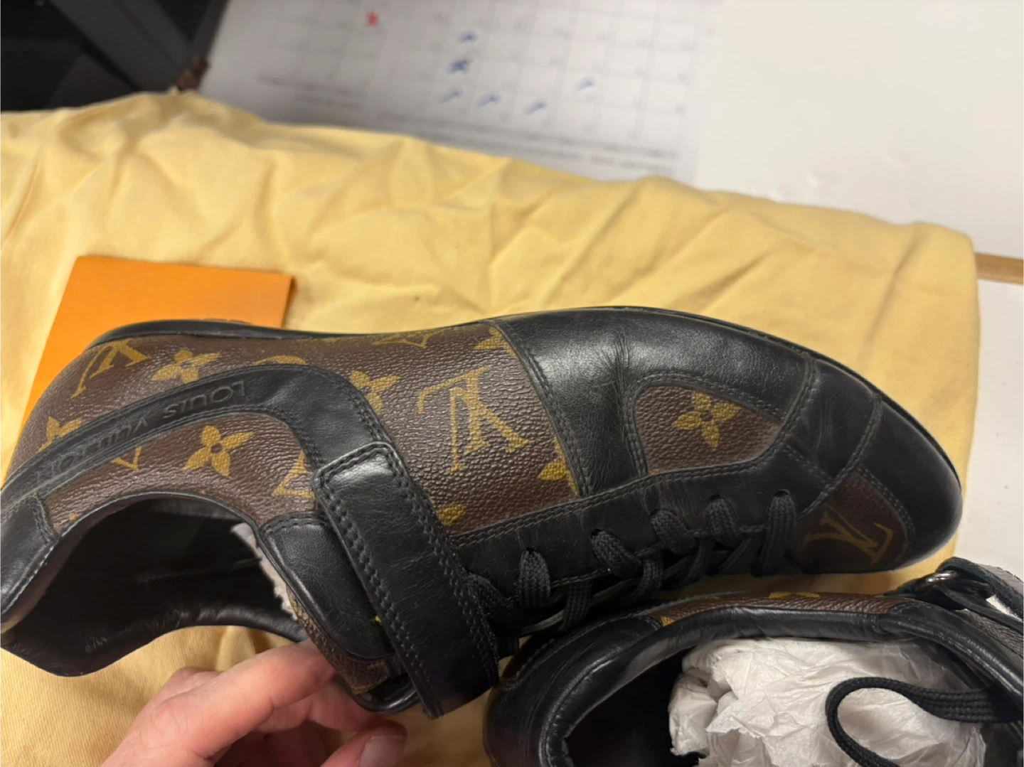 Authentic Louis Vuitton Passenger Sneakers - Monogram Macassar - photo 5