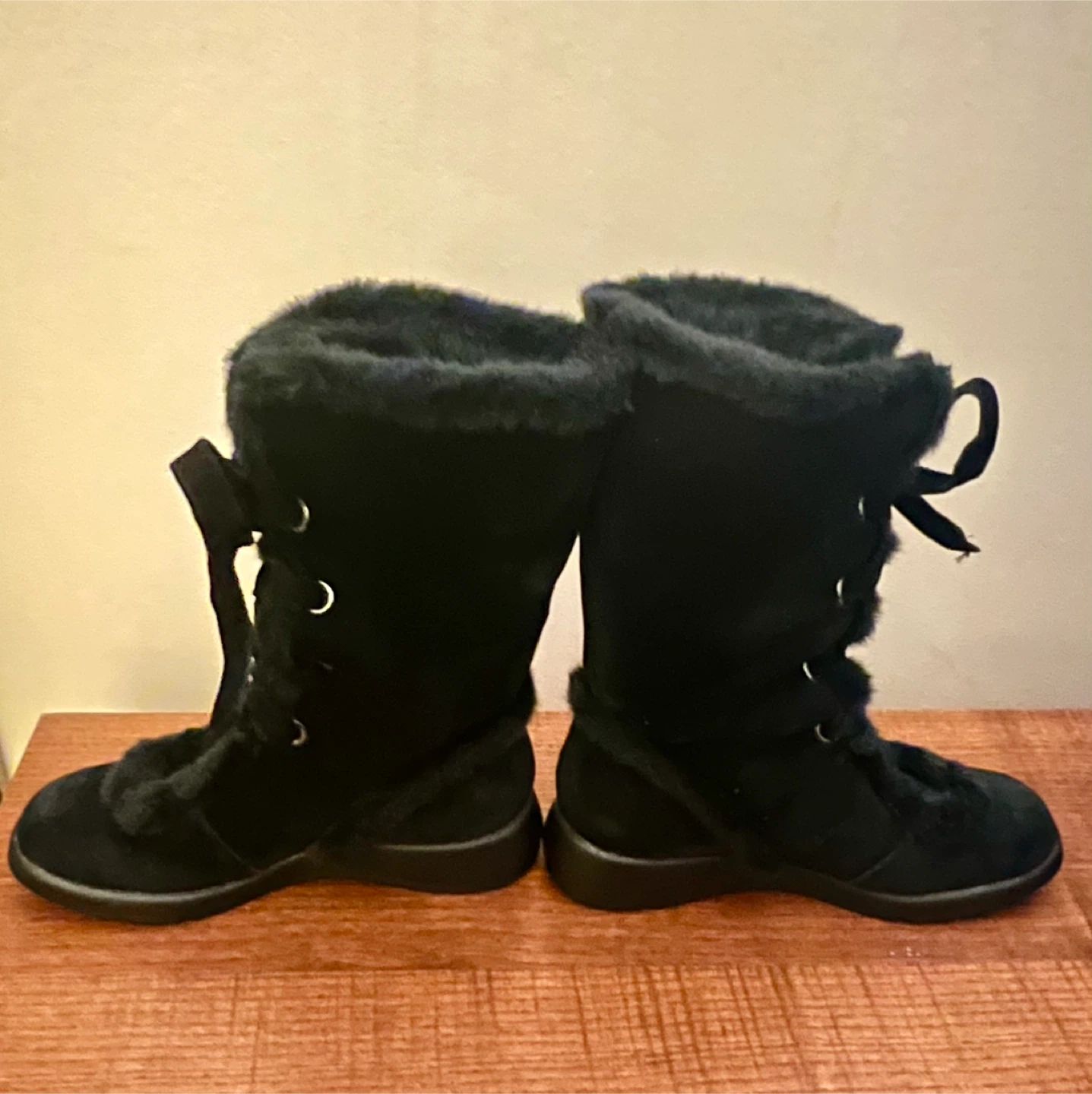 Aerosoles Size 8M Black Suede Faux Fur Women’s Boots - photo 2