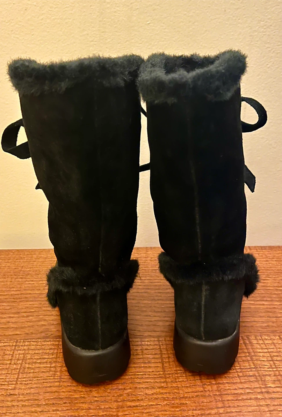 Aerosoles Size 8M Black Suede Faux Fur Women’s Boots - photo 5