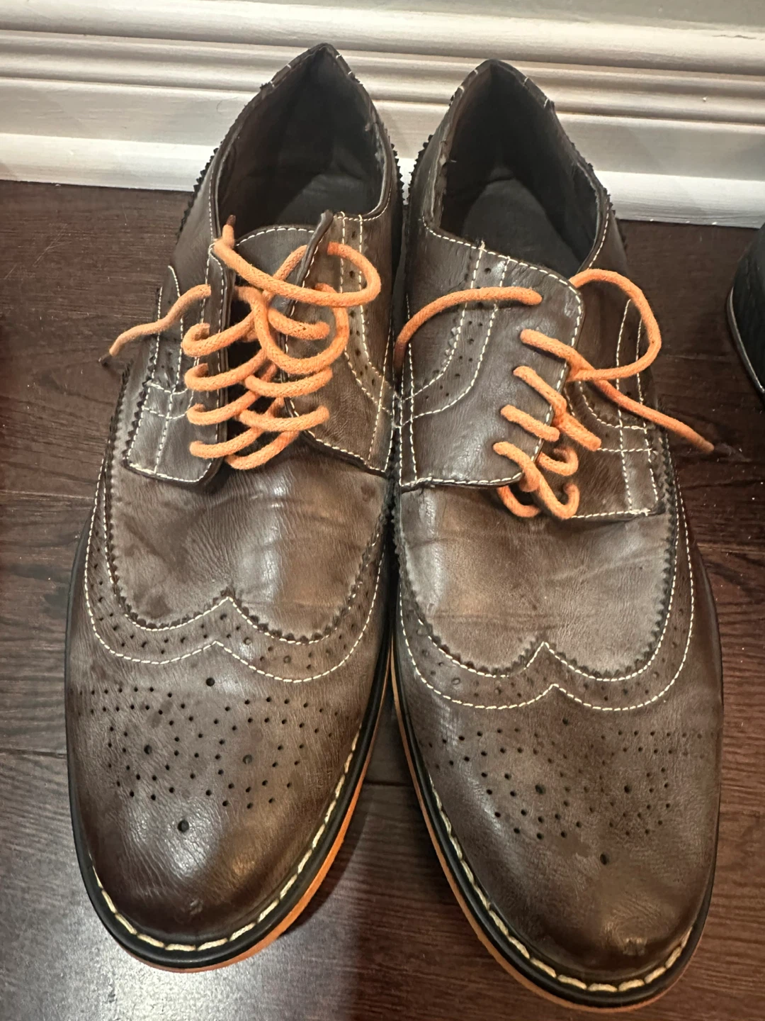 ALCOTT 1953 Wingtip Brogue Shoes Brown Size 43
