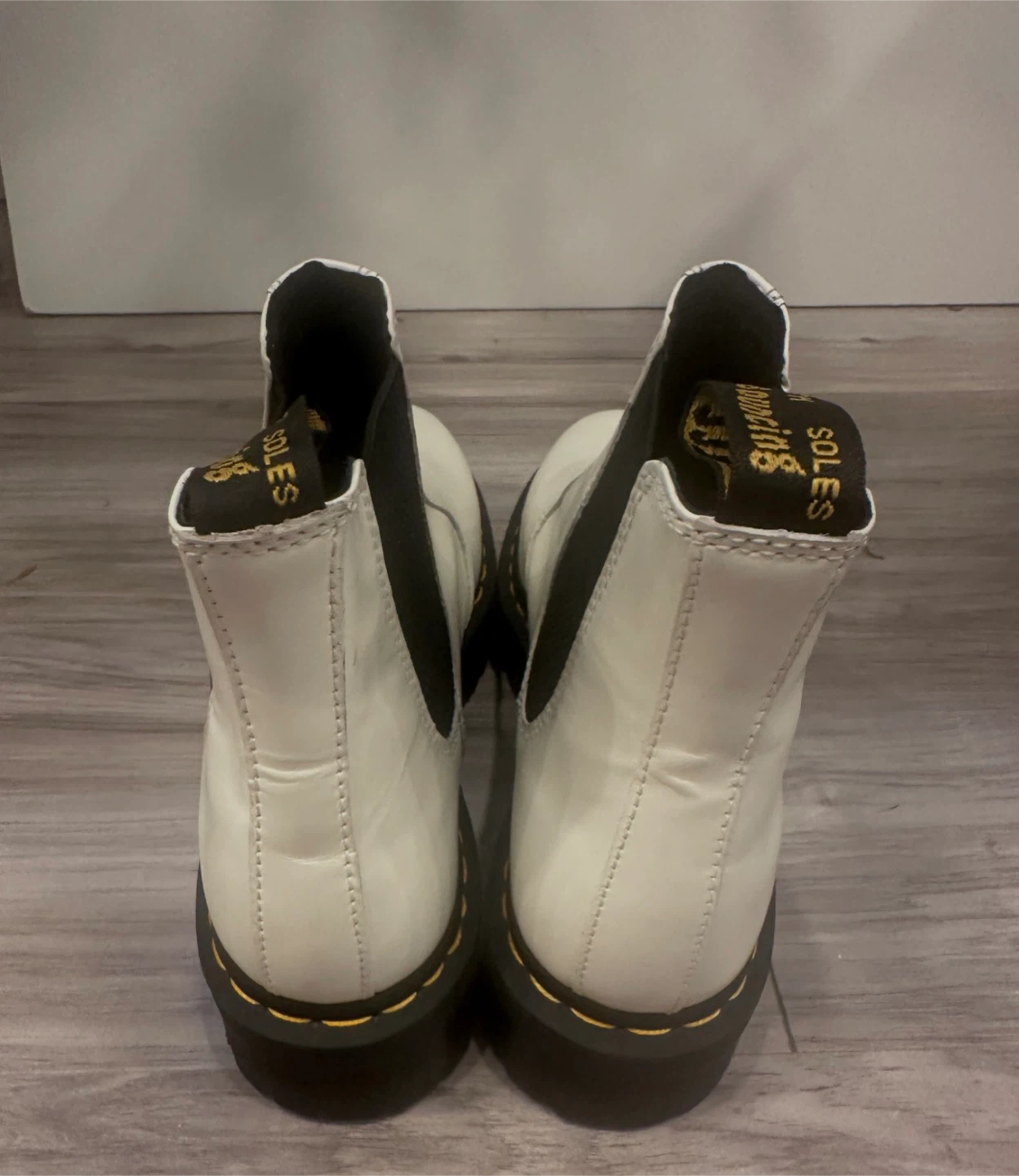 Dr. Martens White Leather Chelsea Boots Platform - photo 3