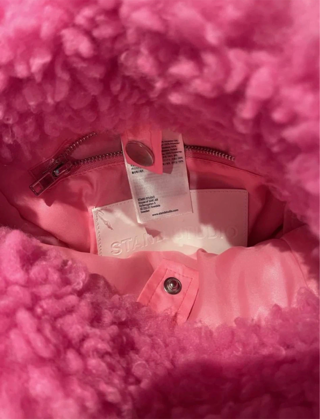 STAND STUDIO Pink Faux Fur Tote Bag - photo 3