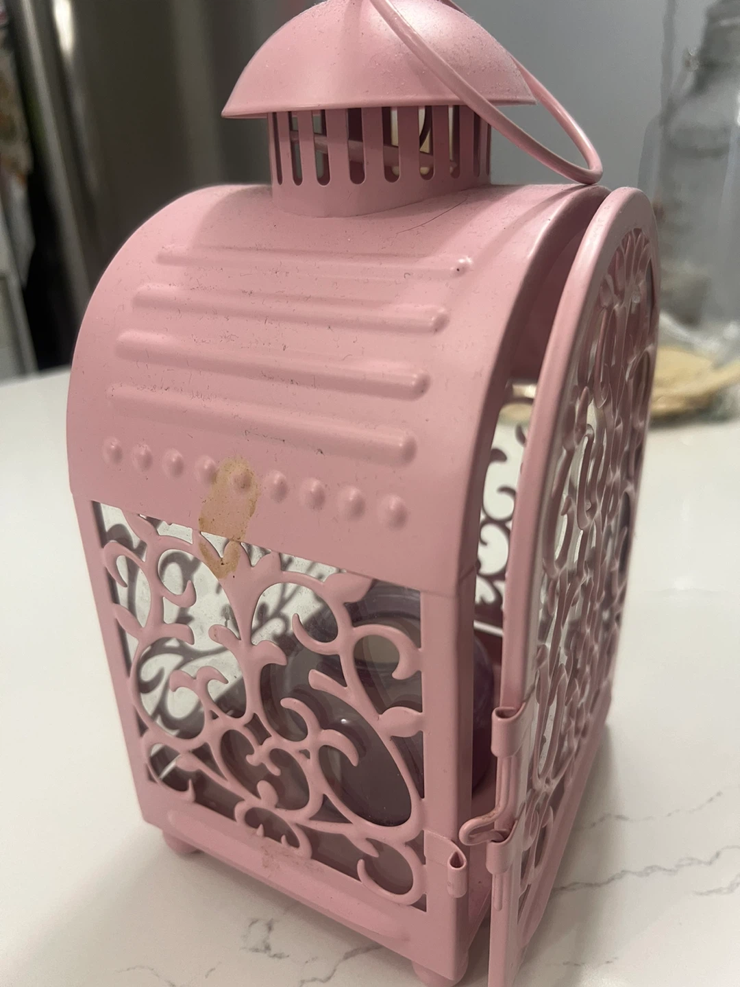 Pink Decorative Lantern with Candle - photo 2