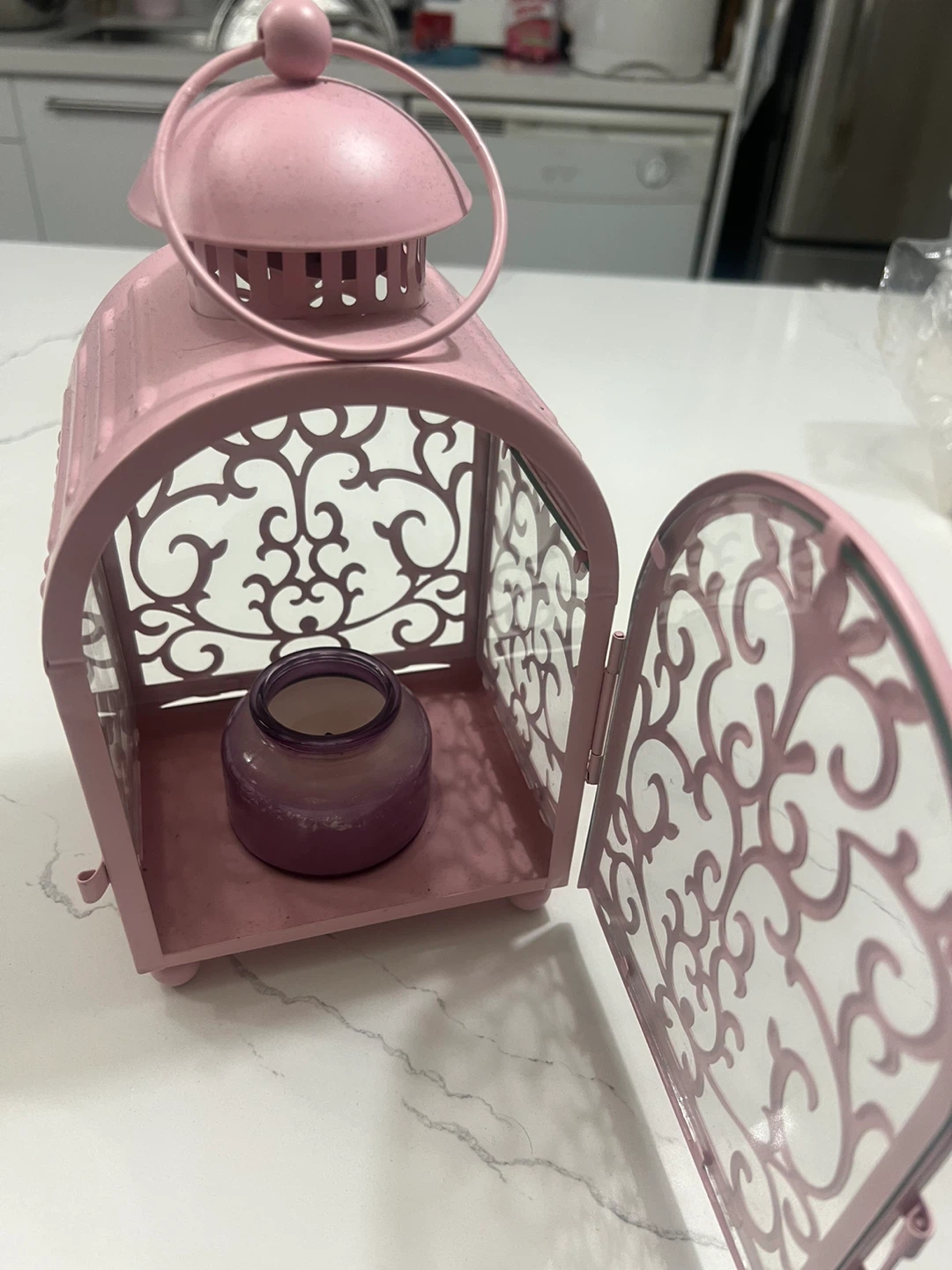 Pink Decorative Lantern with Candle - photo 3